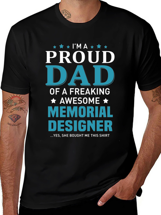 Proud Dad Memorial Designer T-Shirt