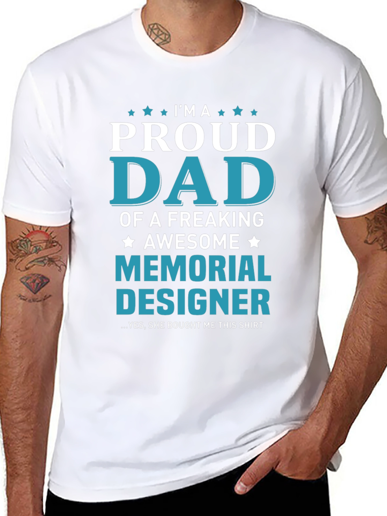 Proud Dad Memorial Designer T-Shirt