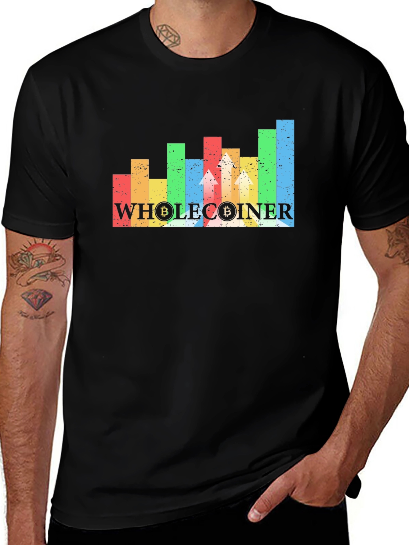 Wholecoiner Bitcoin Crypto Black T-Shirt