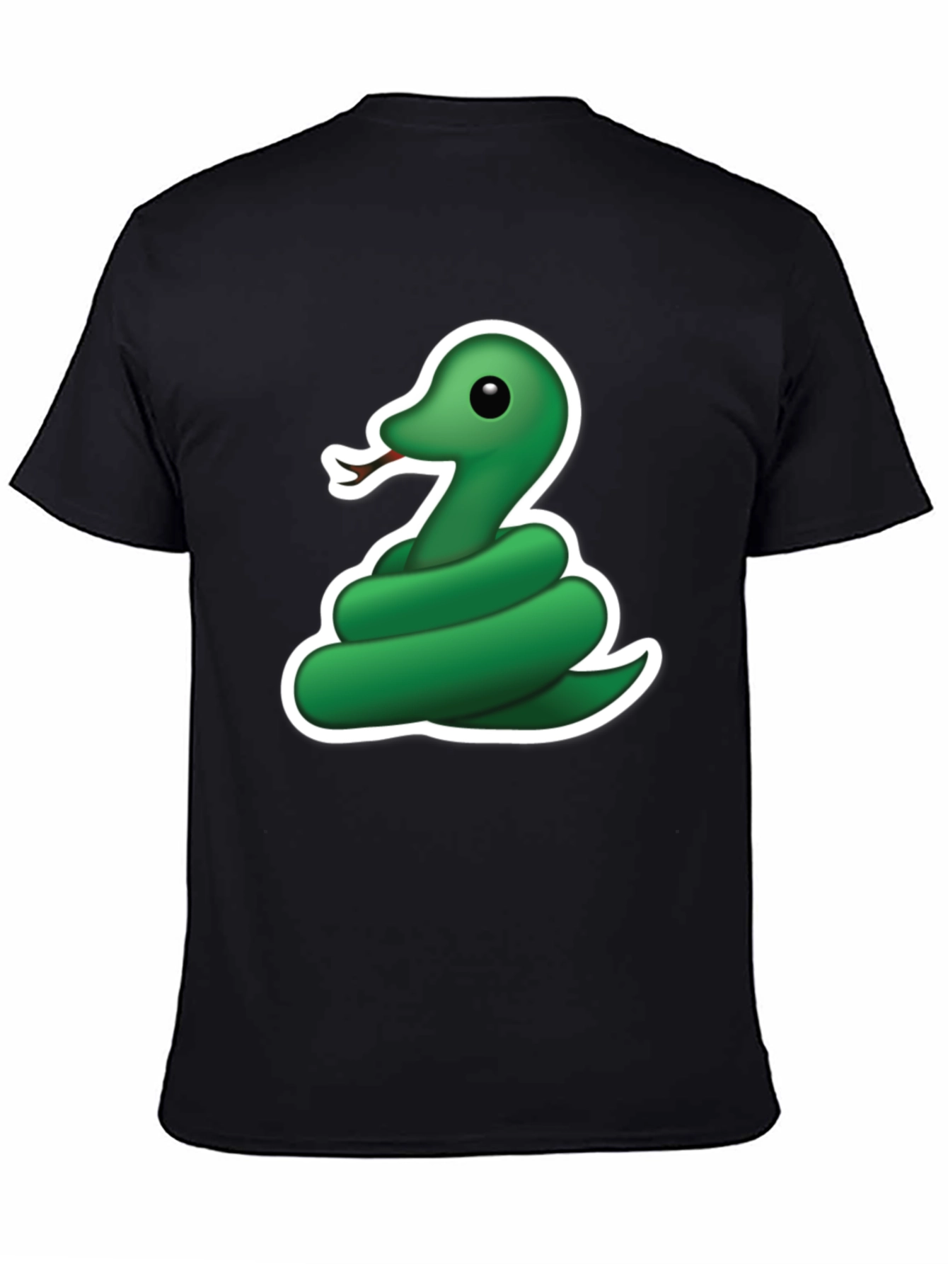 Cool Snake Emoji Graphic Tee - Black T-Shirt