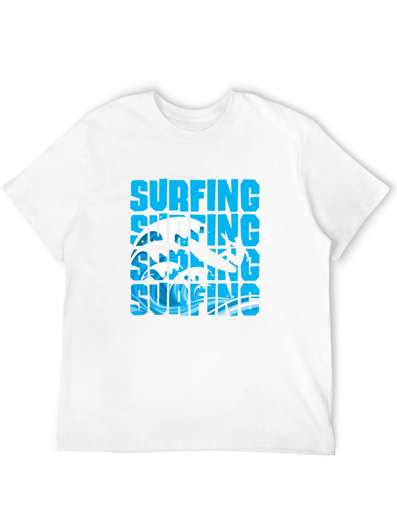 Surfing Graphic Tee - Black Cotton T-Shirt