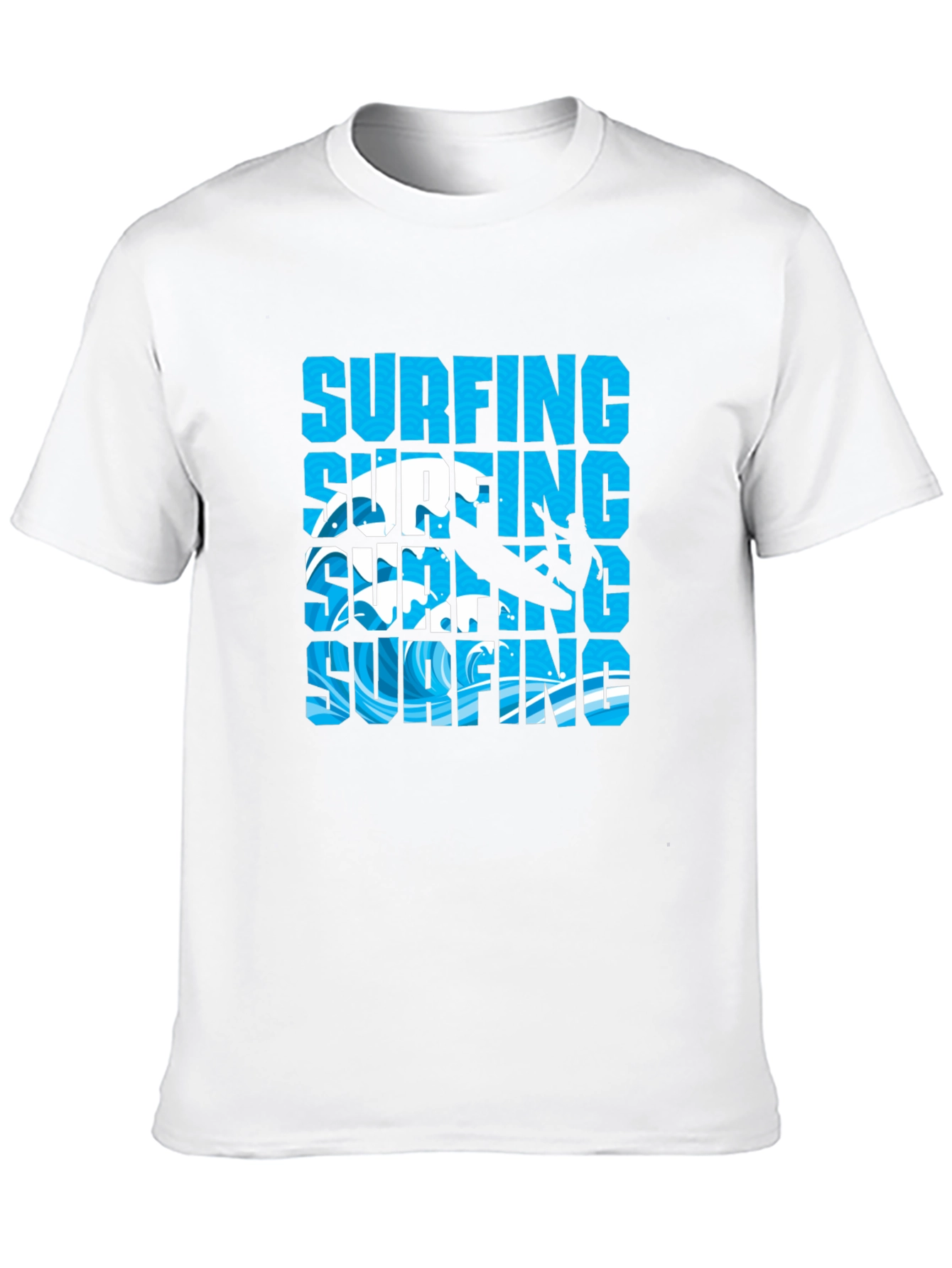 Surfing Graphic Tee - Black Cotton T-Shirt