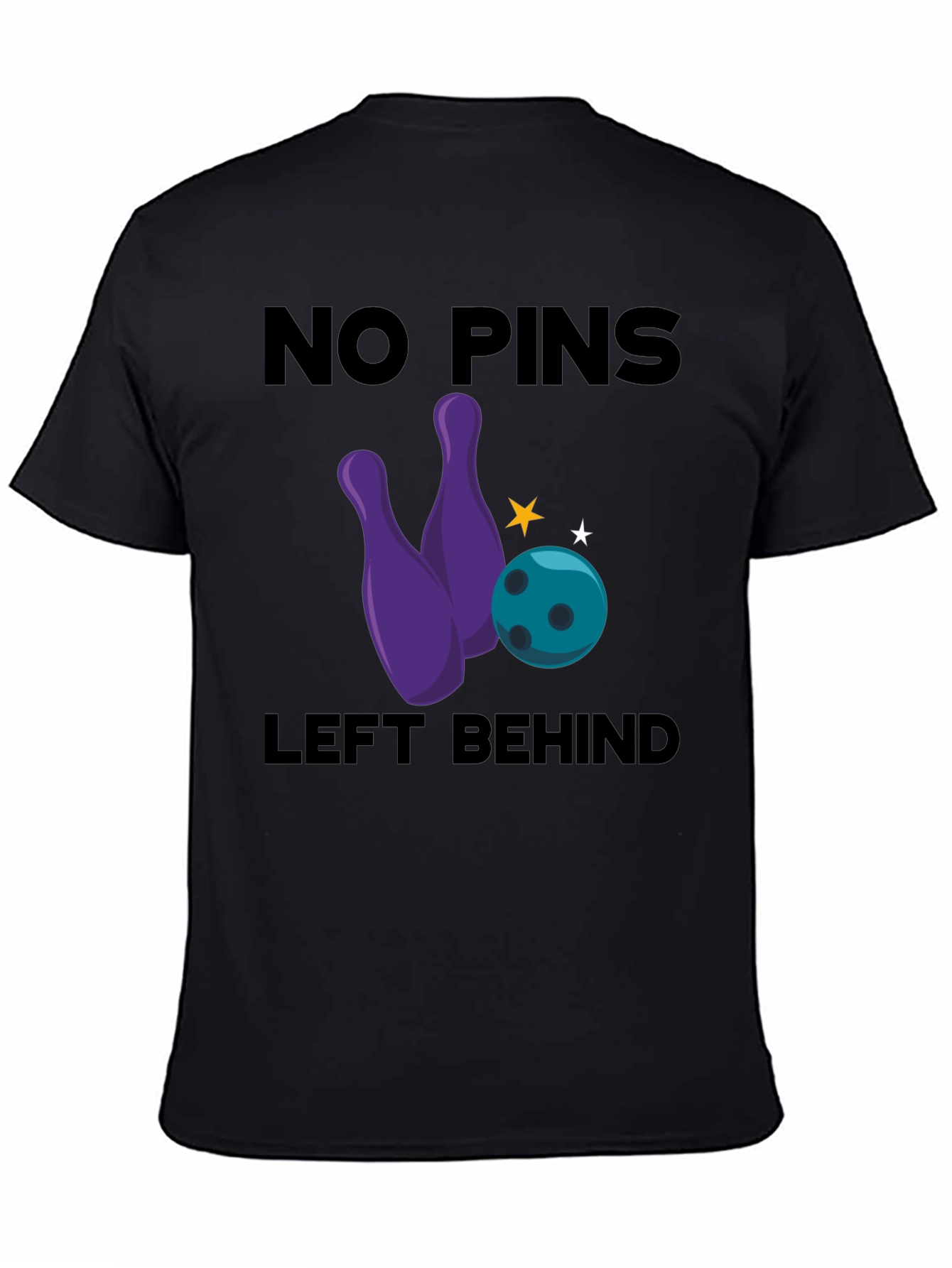 No Pins Left Behind Bowling Graphic T-Shirt