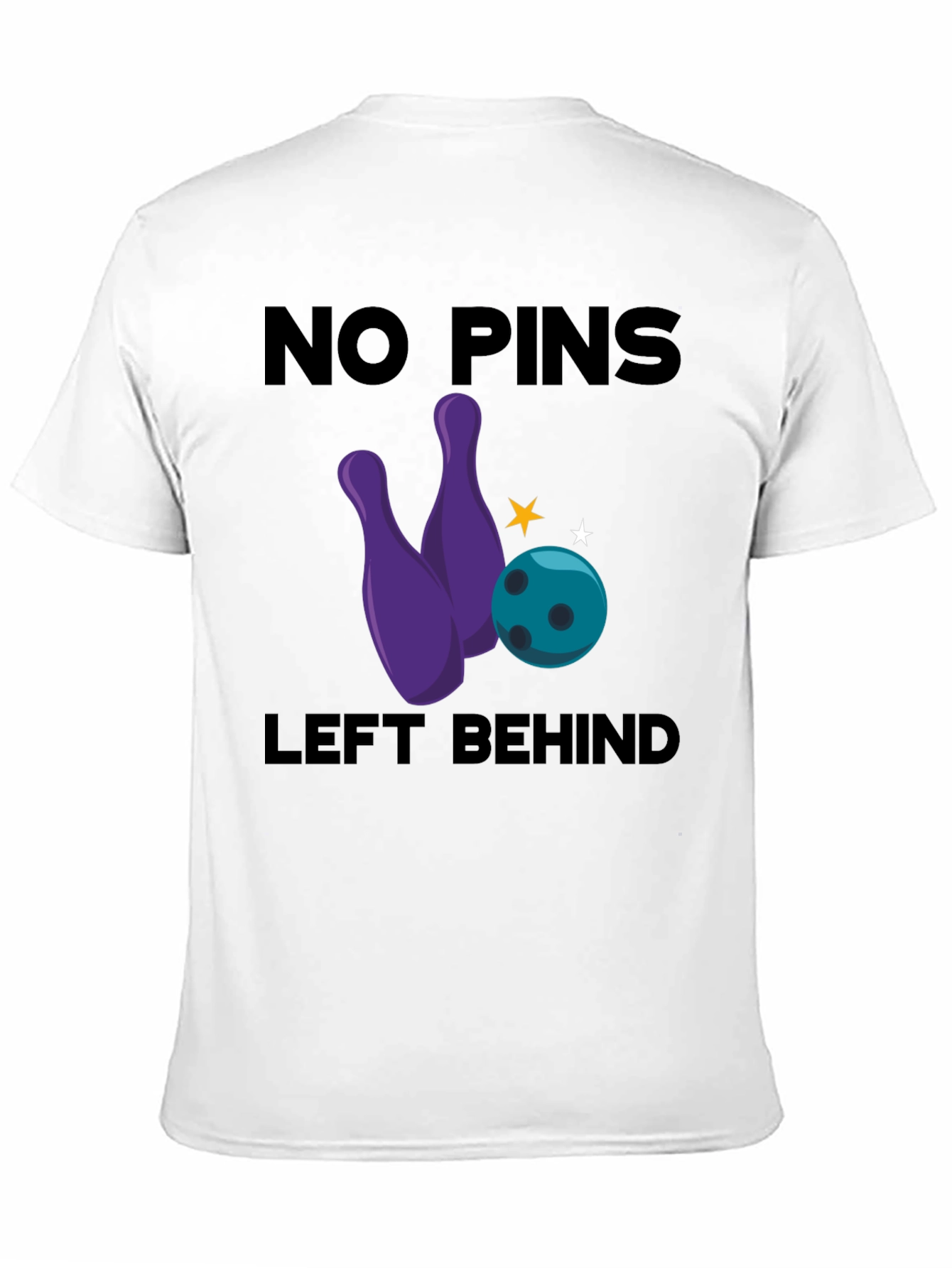 No Pins Left Behind Bowling Graphic T-Shirt