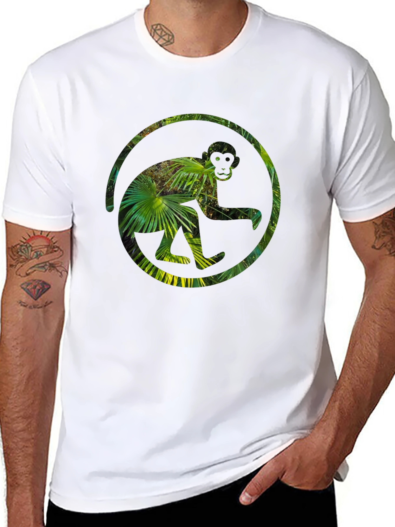 Jungle Monkey Tee - Unique Graphic Print