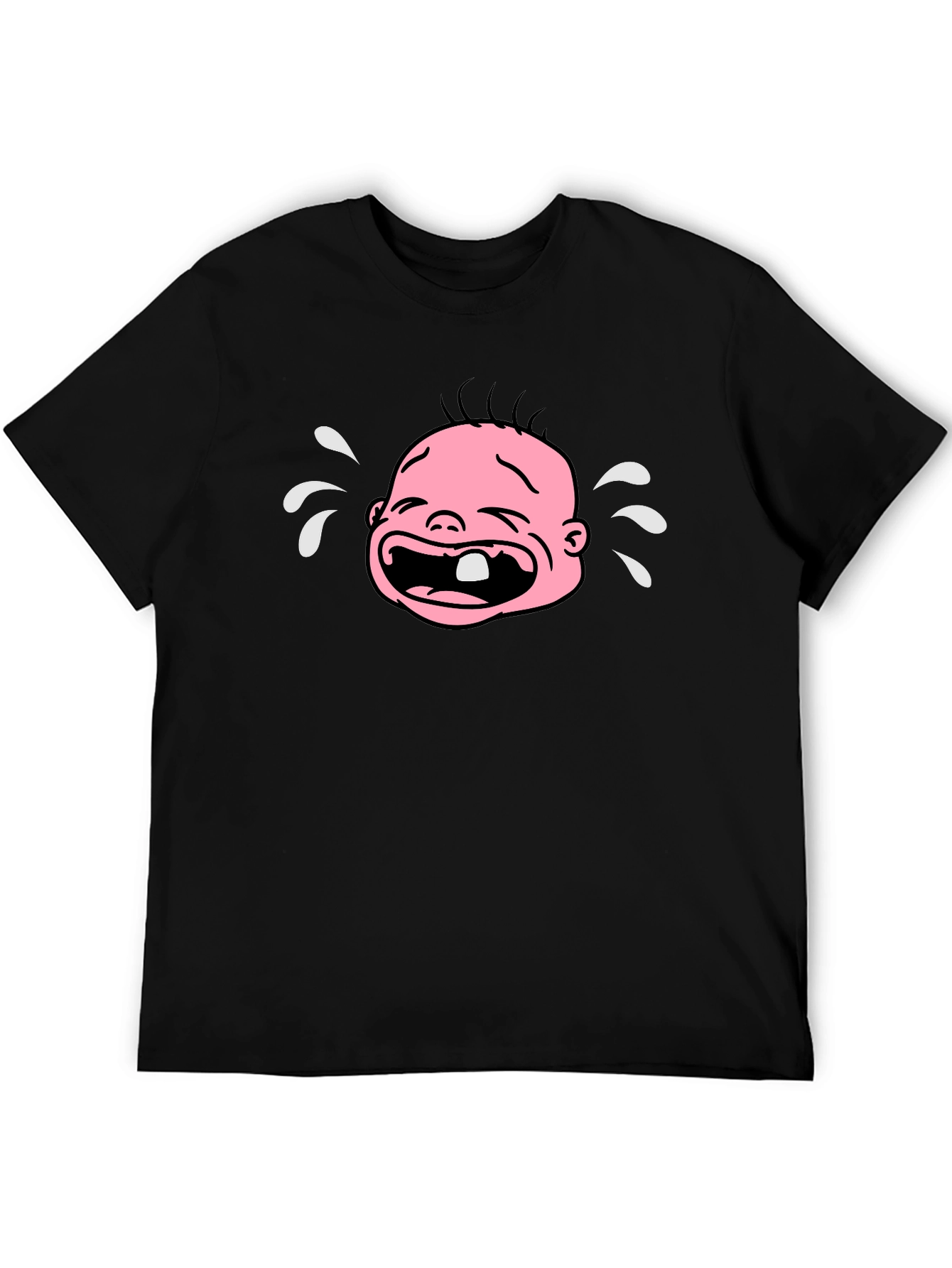 Crying Baby Graphic T-Shirt - Black Cotton Tee