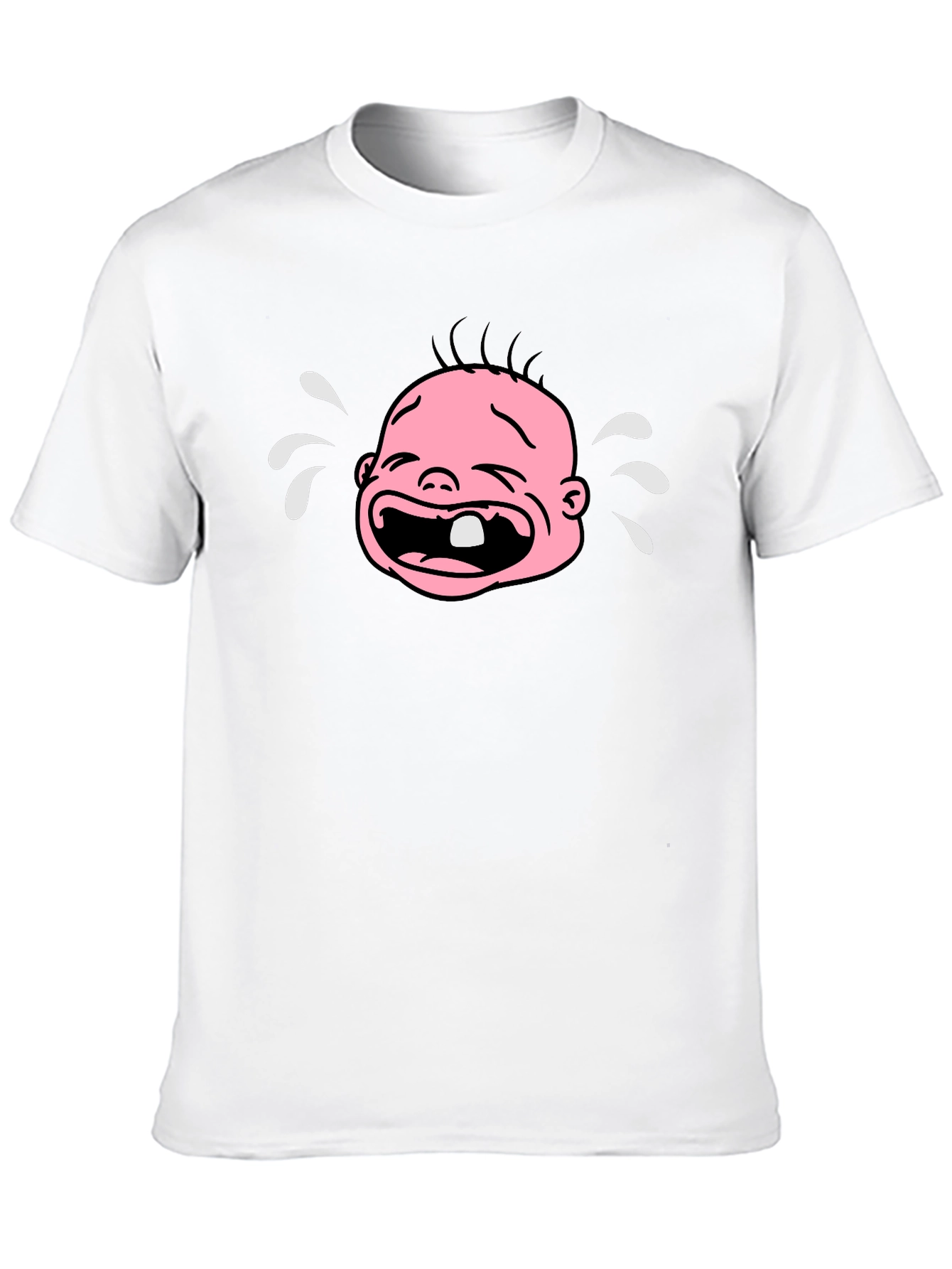 Crying Baby Graphic T-Shirt - Black Cotton Tee
