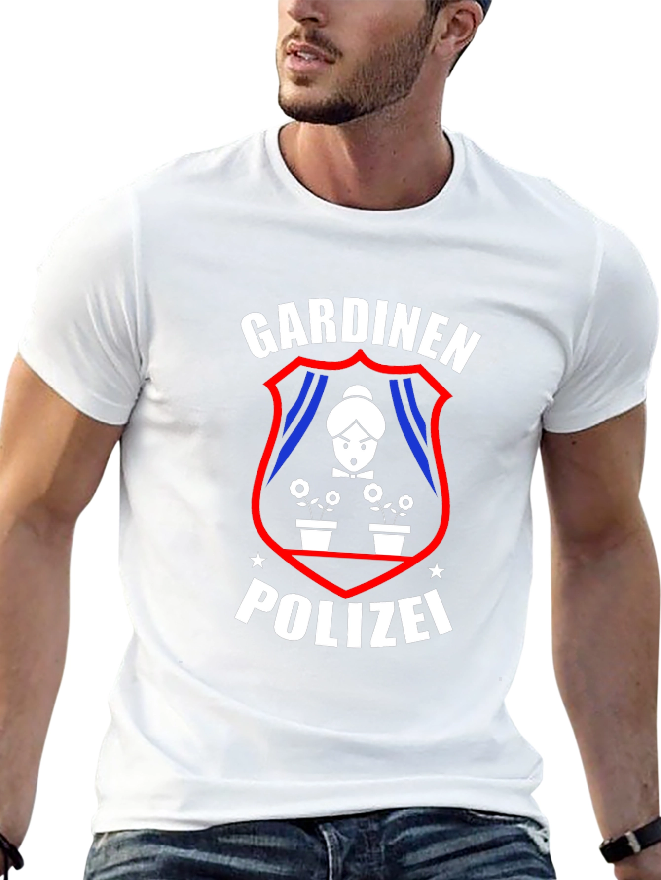 Gardinen Polizei Black T-Shirt - Funny Graphic Tee