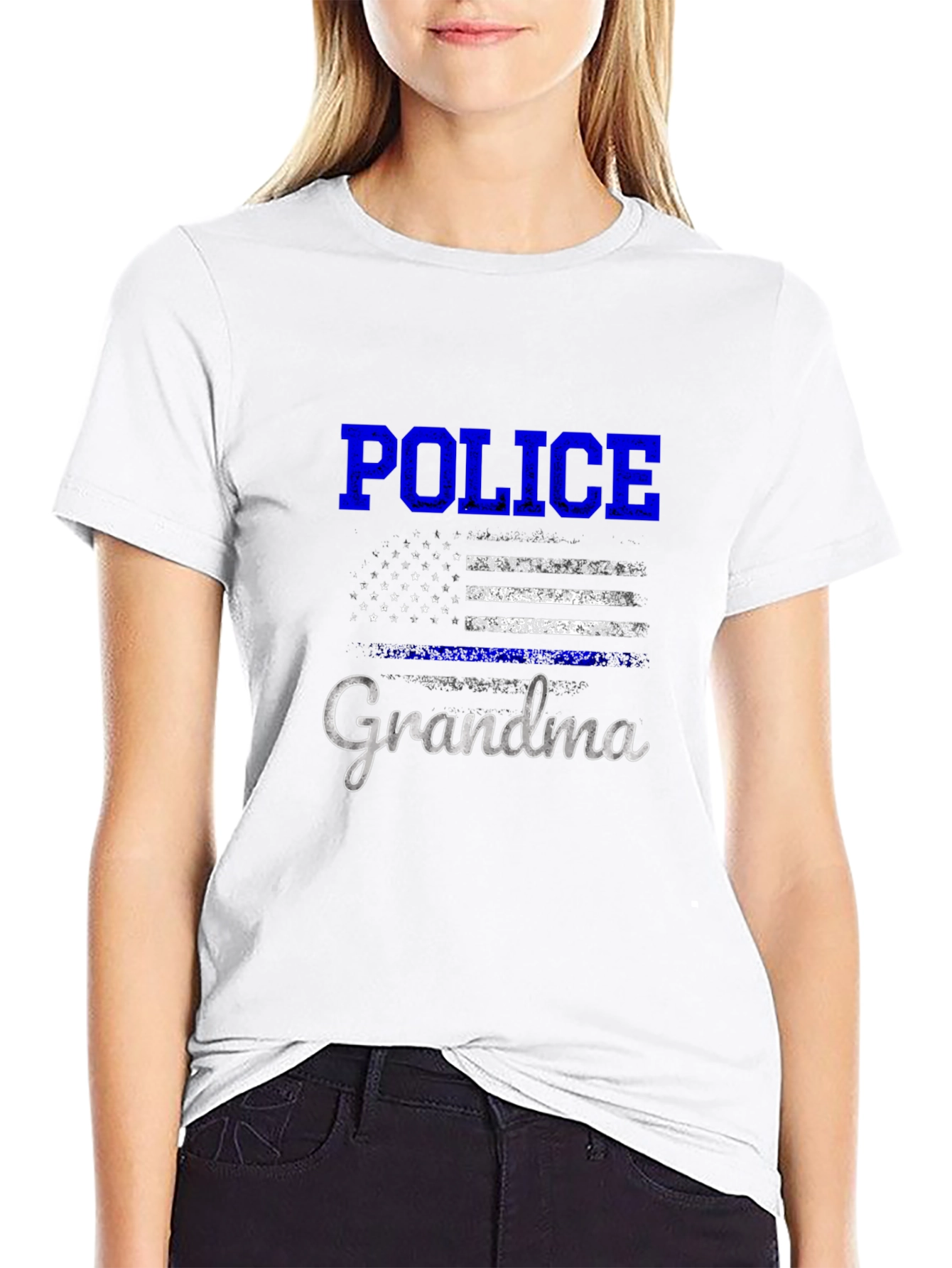 Police Grandma T-Shirt - Thin Blue Line