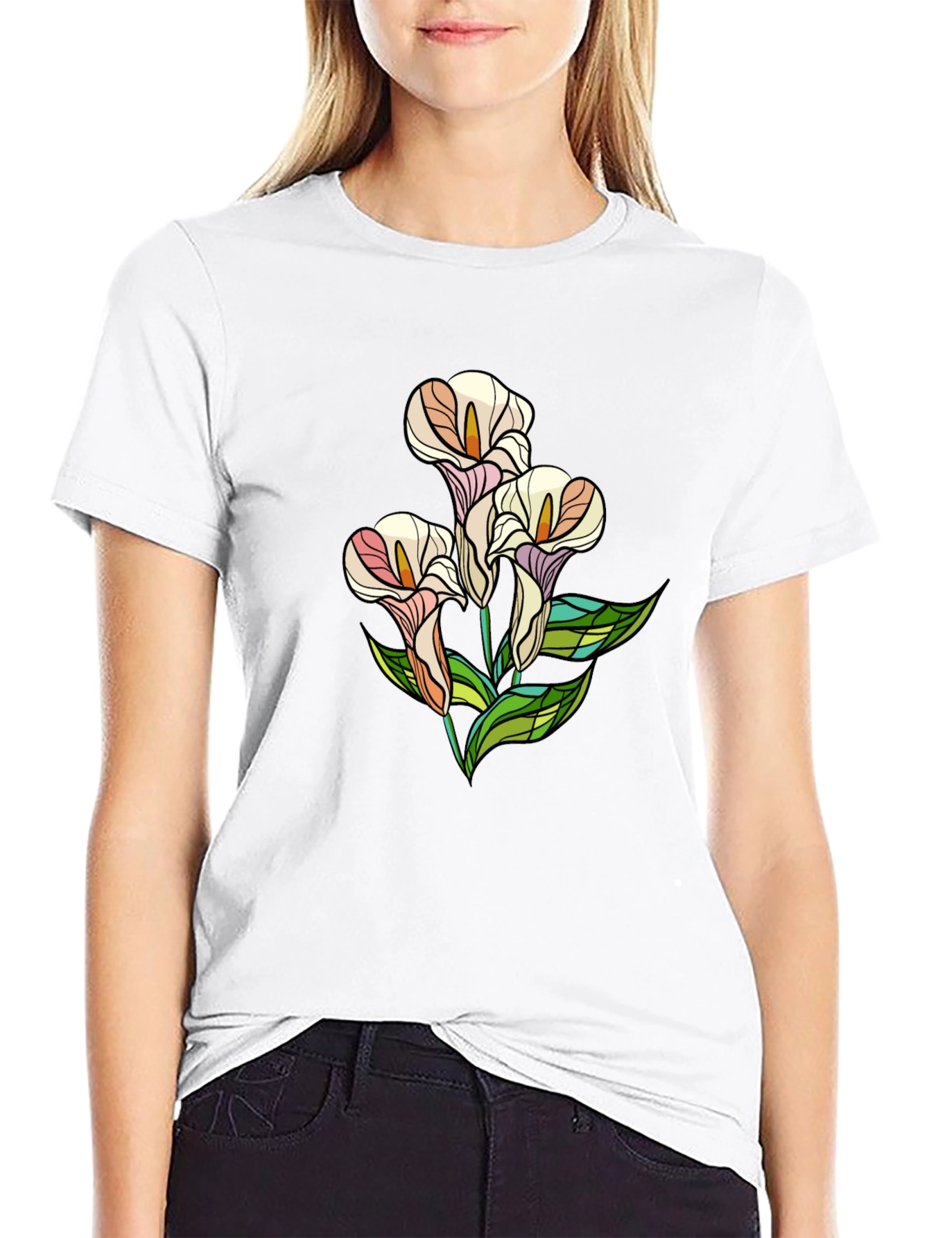 Floral Graphic Tee - Black T-Shirt
