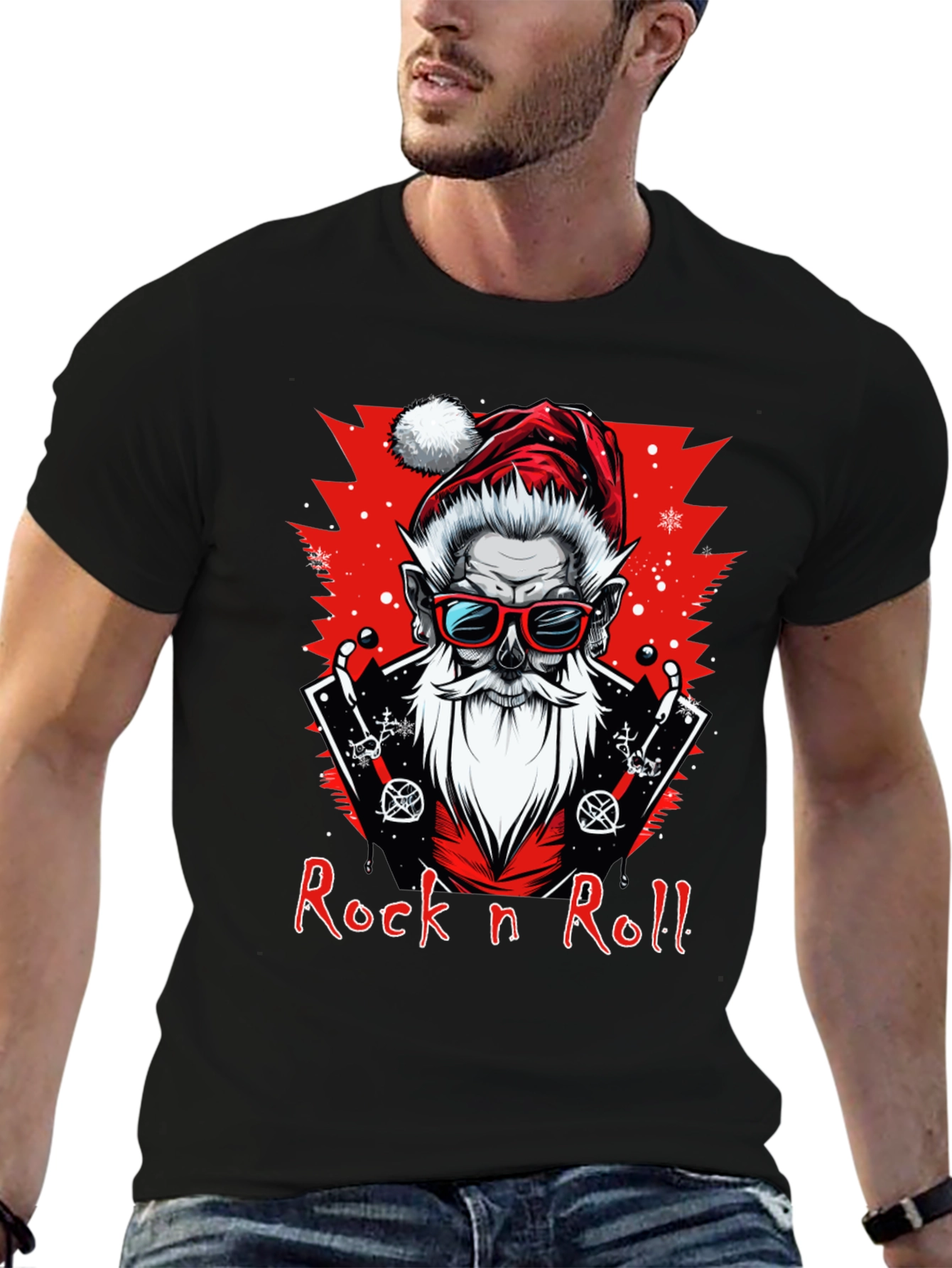 Rock n Roll Santa Graphic Tee