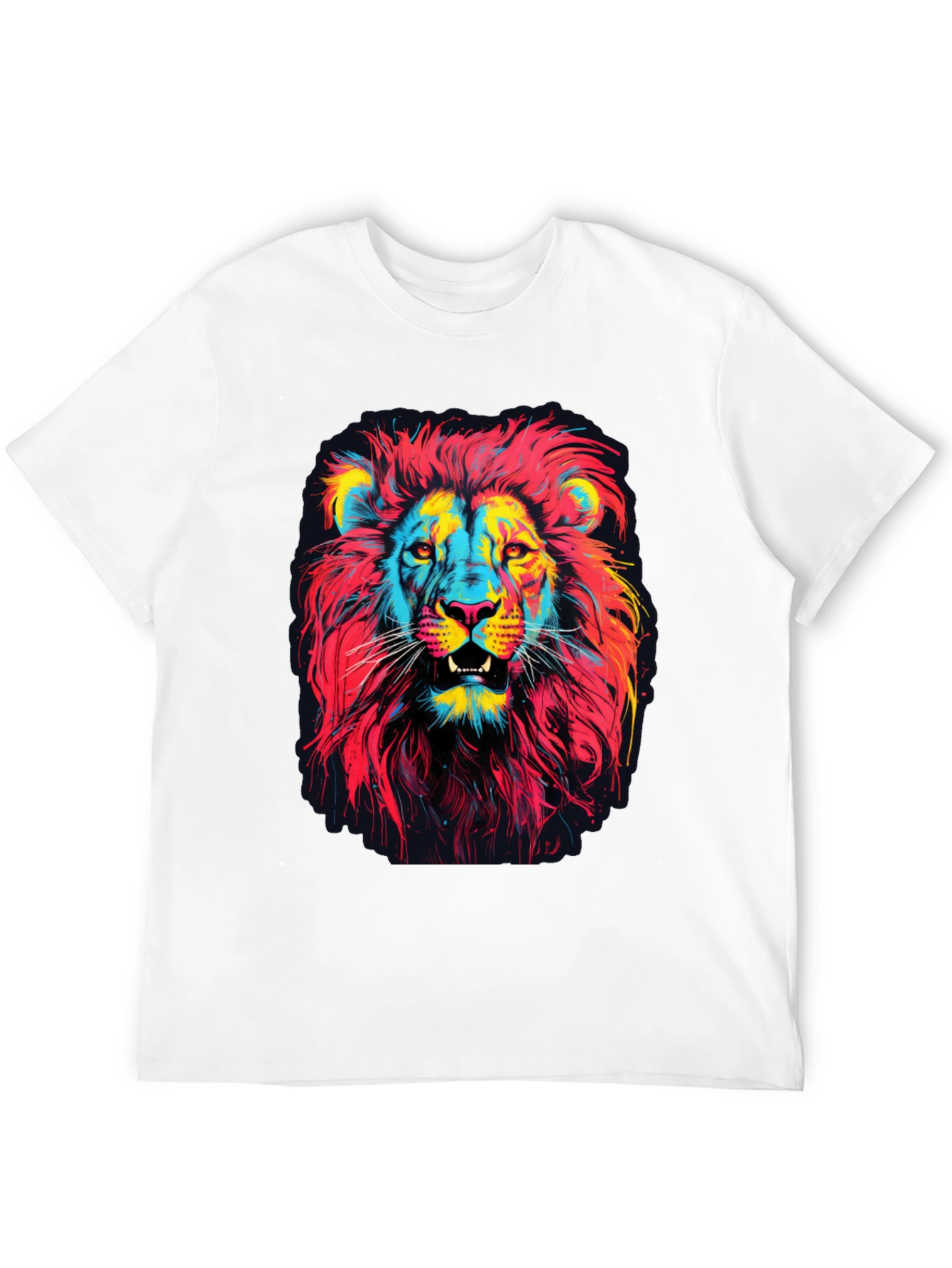 Vibrant Lion Graphic Print Mens T-Shirt
