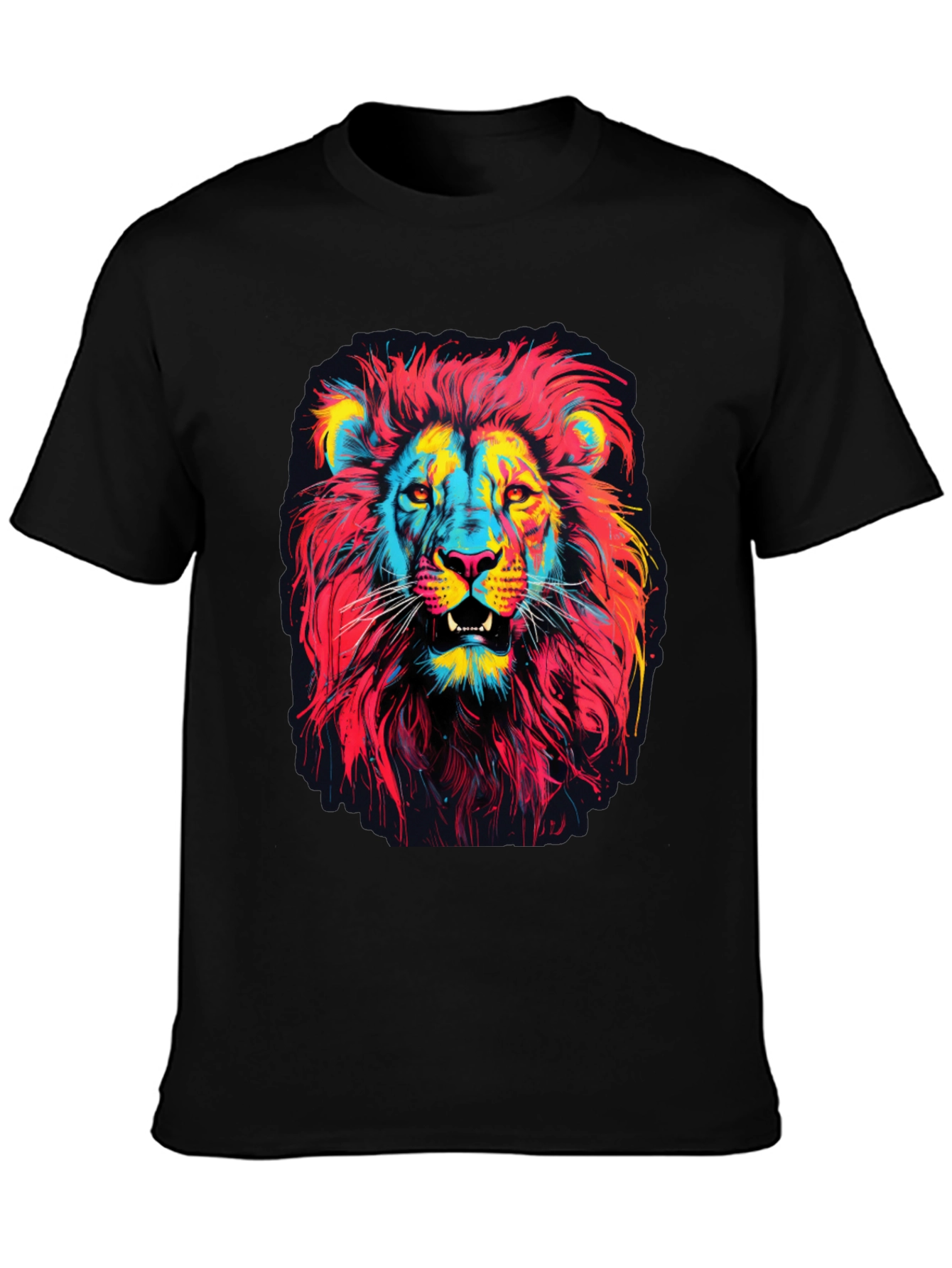Vibrant Lion Graphic Print Mens T-Shirt