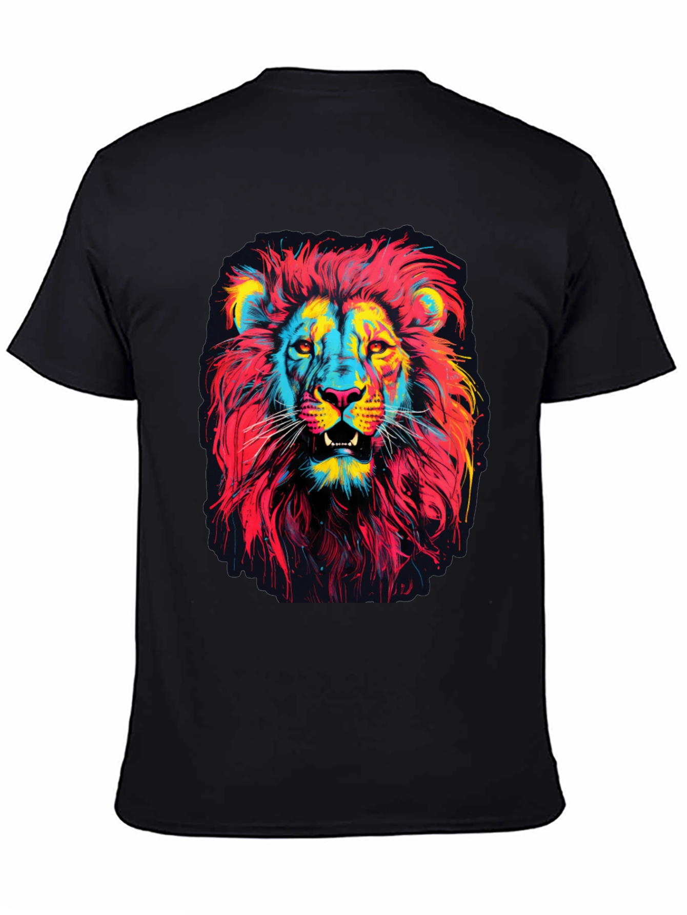 Vibrant Lion Graphic Print Mens T-Shirt