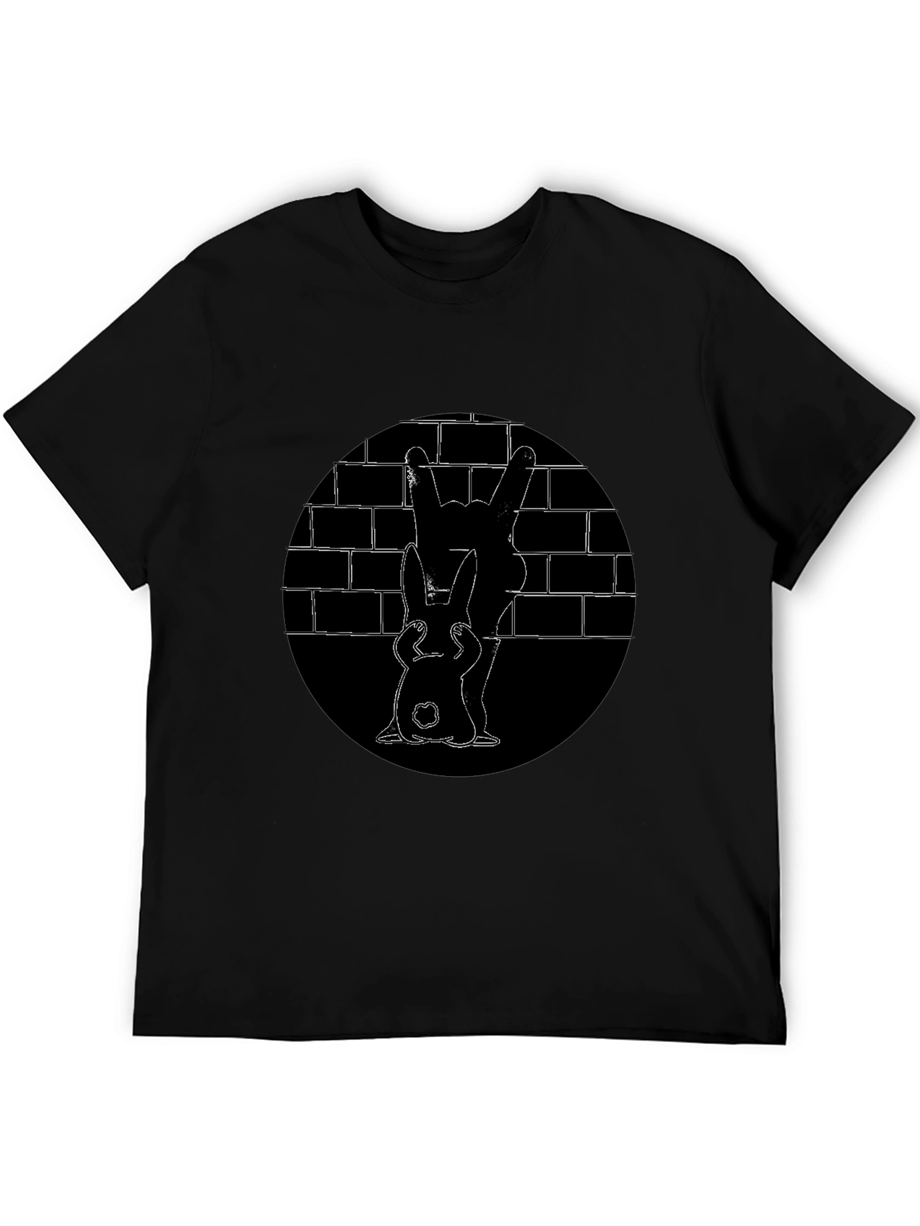 Black Bunny Brick Wall Graphic Tee