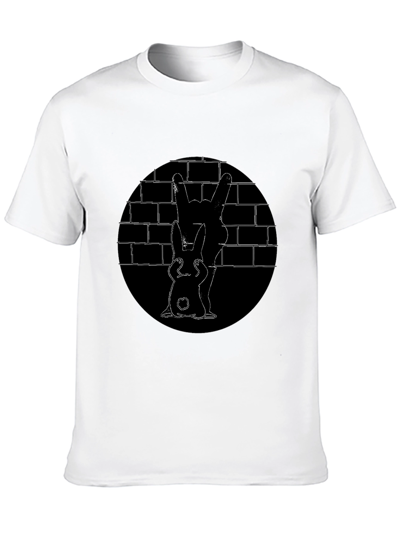 Black Bunny Brick Wall Graphic Tee
