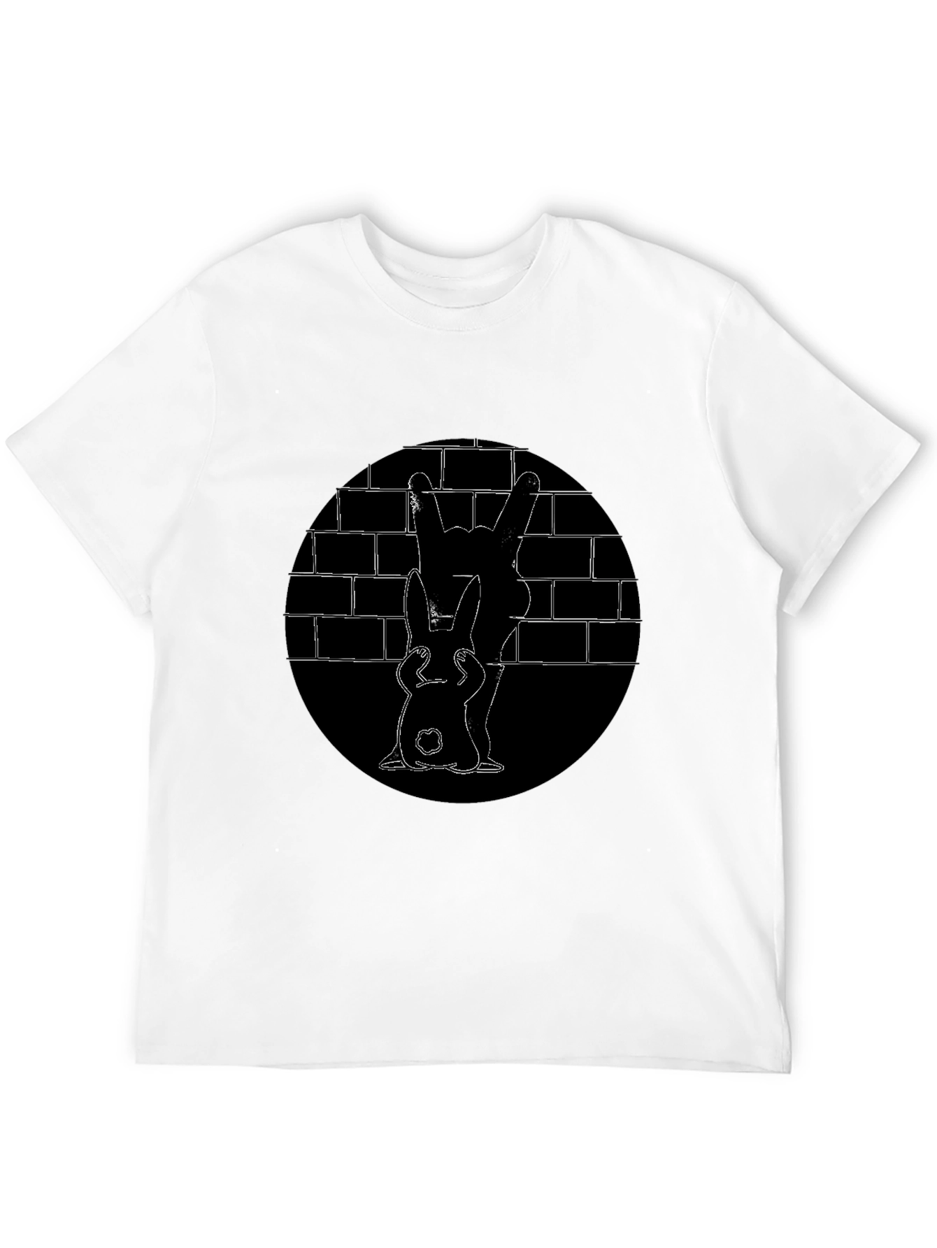 Black Bunny Brick Wall Graphic Tee
