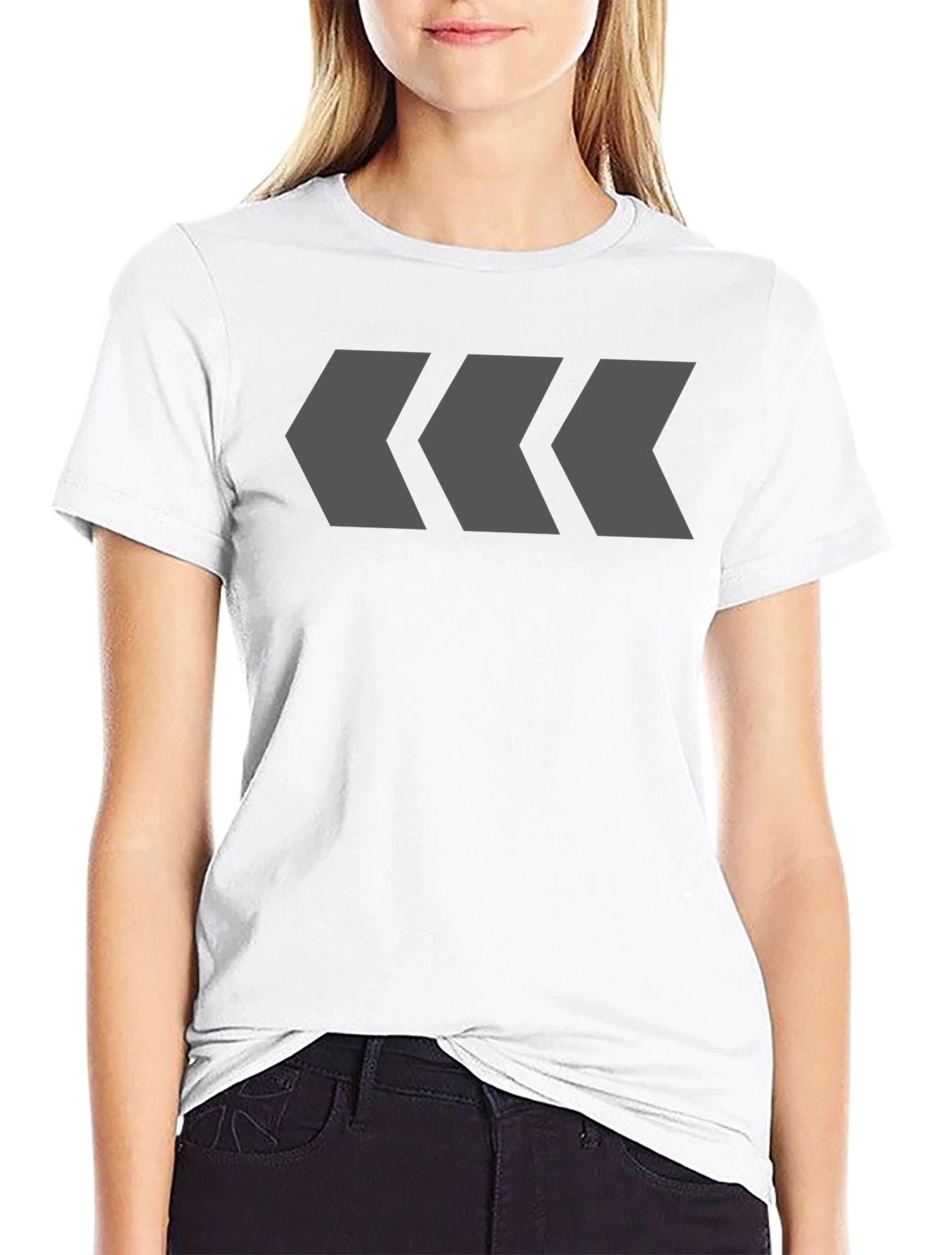 Modern Arrow Graphic Tee - Black Cotton Blend
