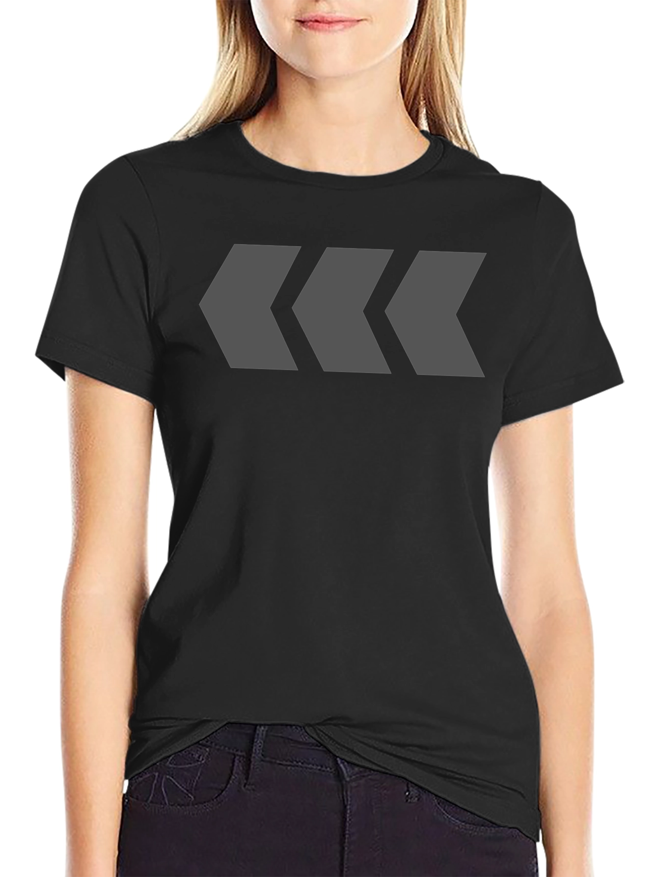 Modern Arrow Graphic Tee - Black Cotton Blend