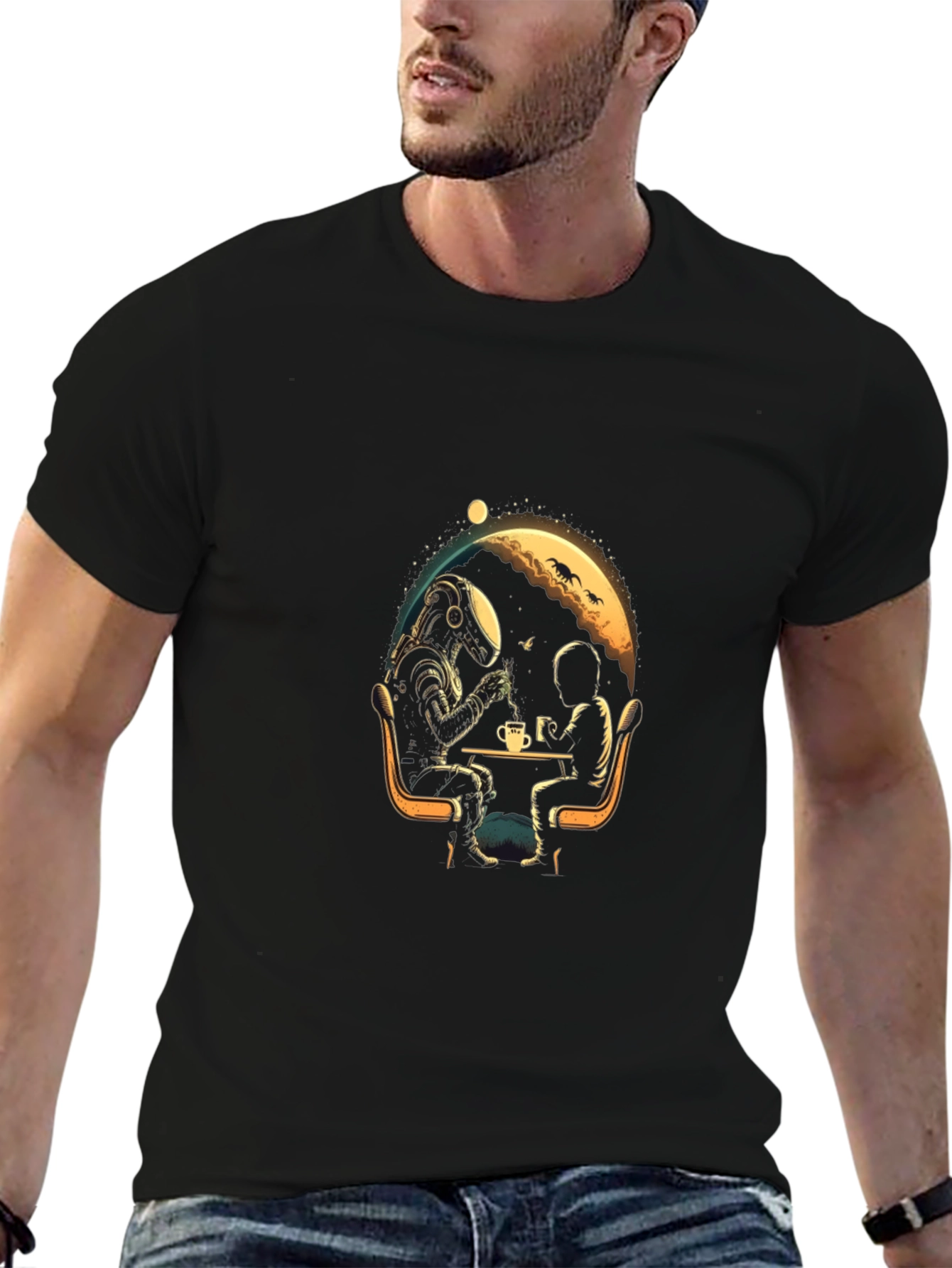 Astronaut Coffee Break Graphic T-Shirt