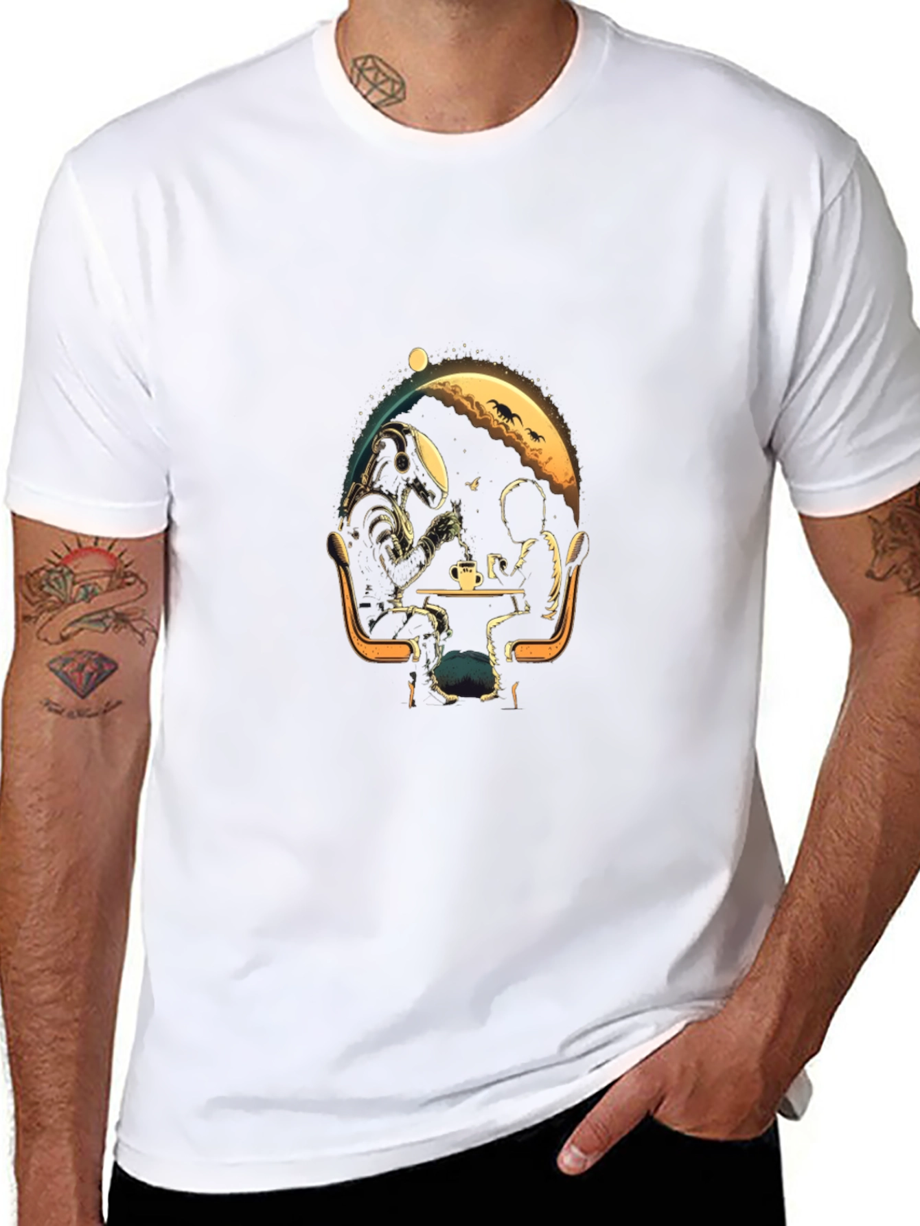 Astronaut Coffee Break Graphic T-Shirt