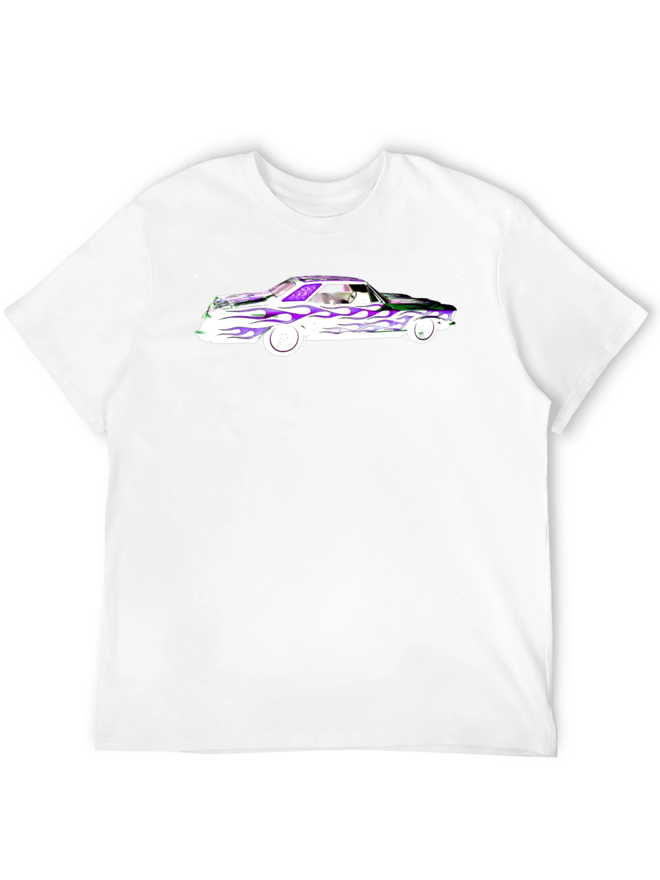 Flamed Car Graphic T-Shirt - Cool Black Tee
