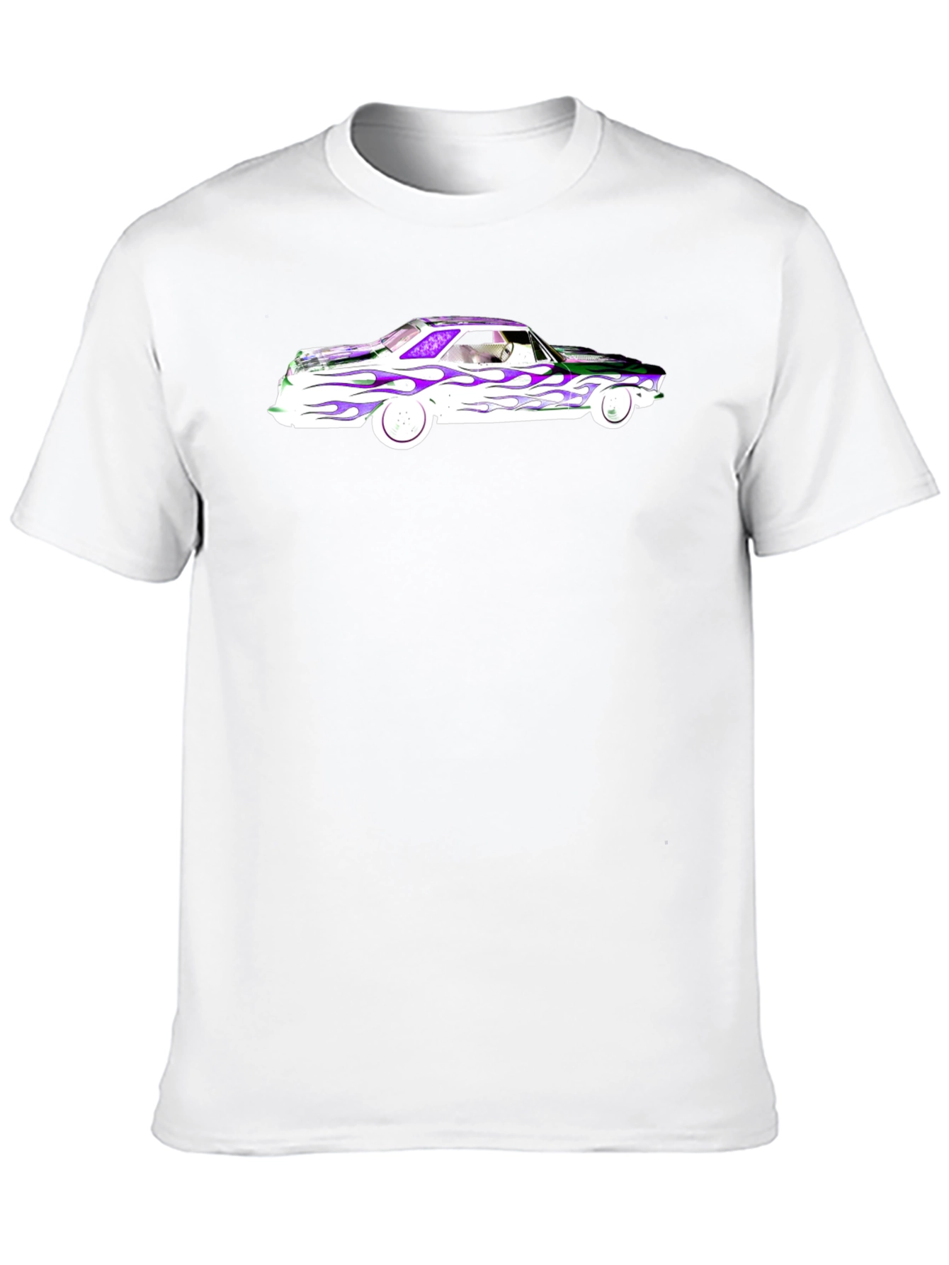 Flamed Car Graphic T-Shirt - Cool Black Tee