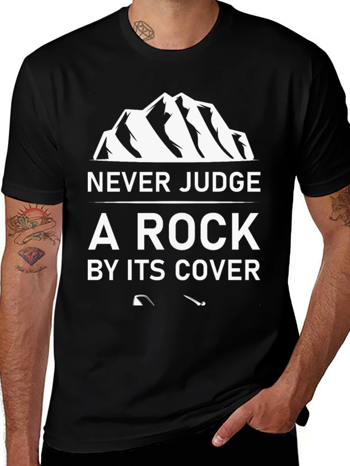 Never Judge a Rock Black Graphic Tee