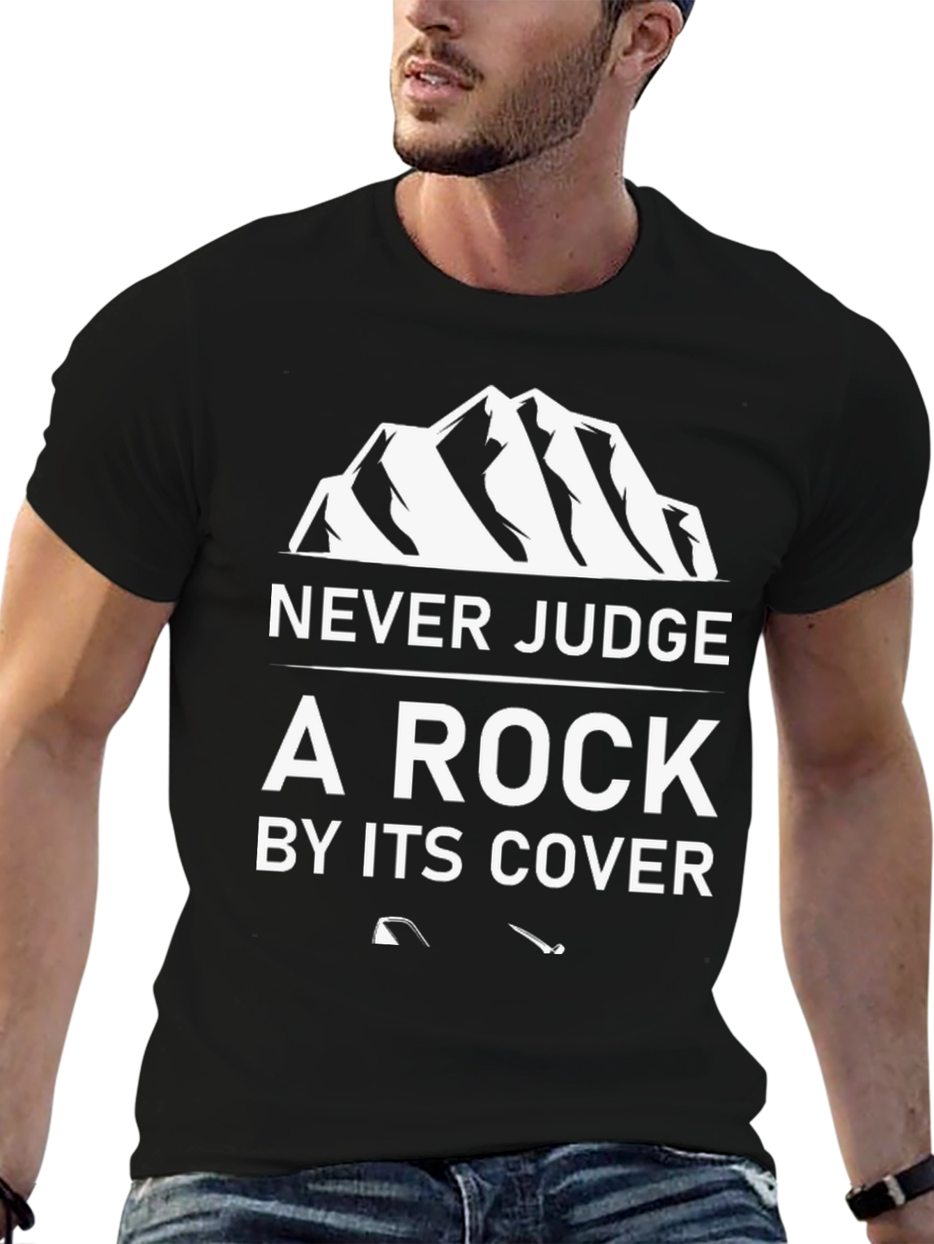 Never Judge a Rock Black Graphic Tee