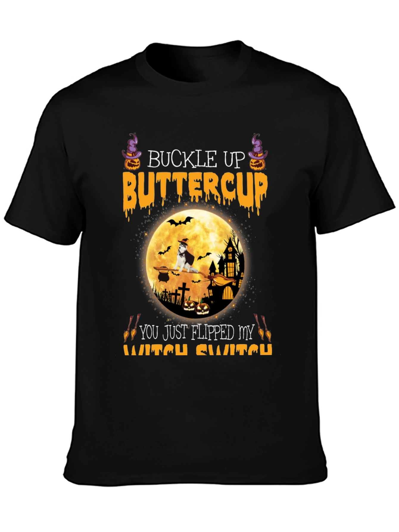 Halloween Dog T-Shirt - Buckle Up Buttercup