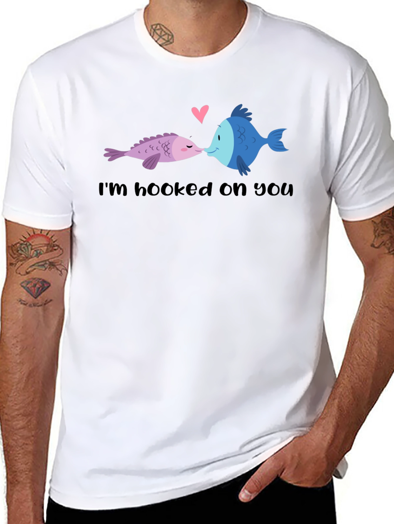 Hooked on You Fish Graphic T-Shirt