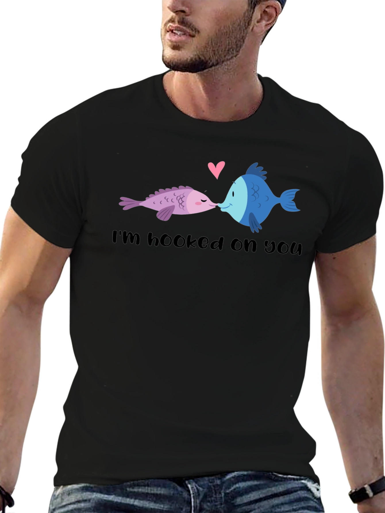 Hooked on You Fish Graphic T-Shirt