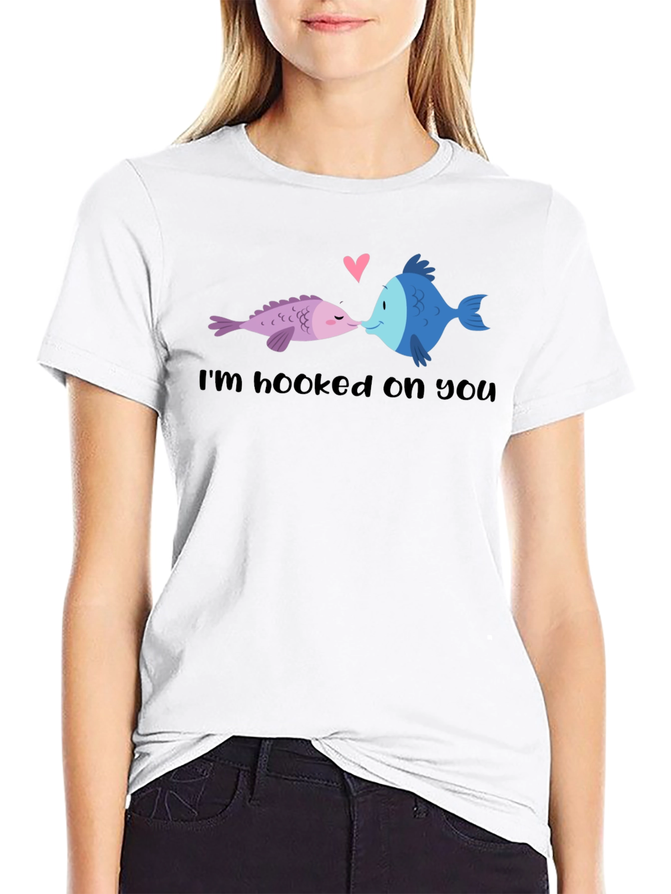 Hooked on You Fish Graphic T-Shirt