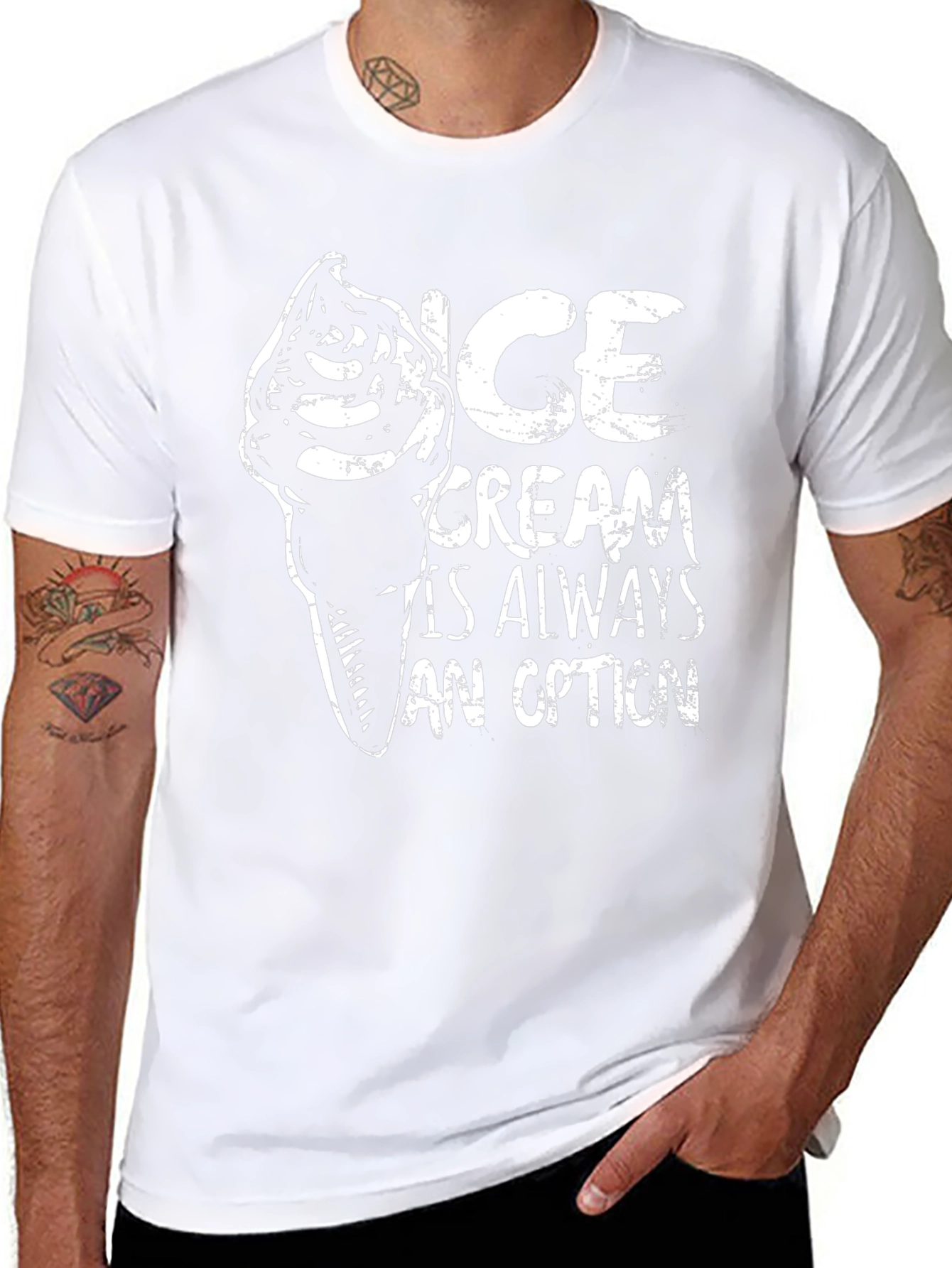 Ice Cream is Always an Option Black Graphic Tee