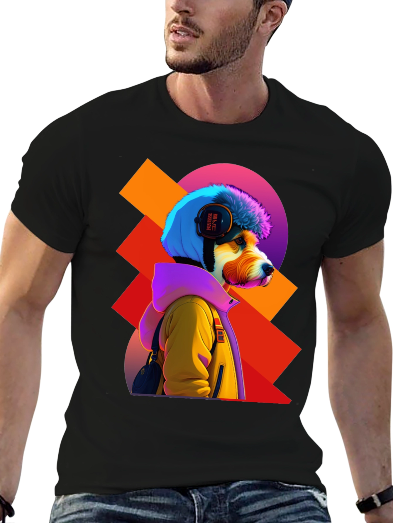 Cool Dog Tee: Retro Graphic Print