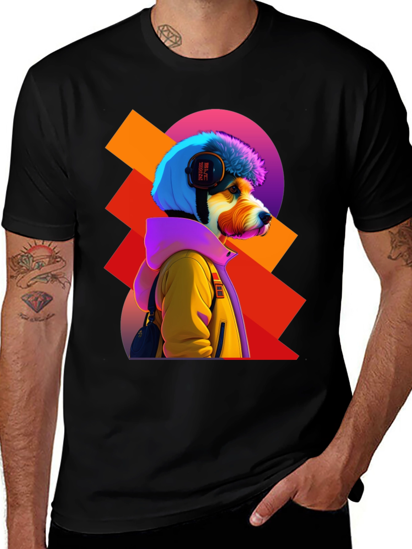 Cool Dog Tee: Retro Graphic Print