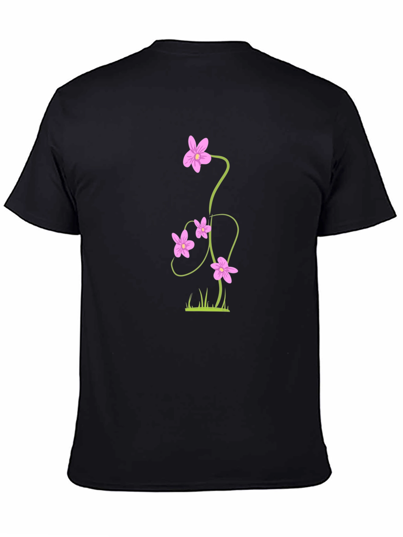 Floral Graphic Black T-Shirt