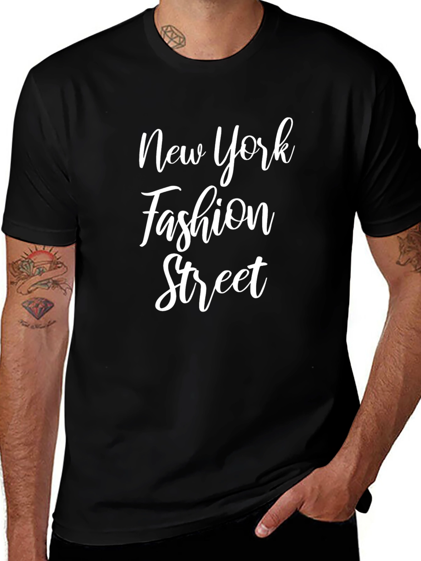 New York Fashion Street Black T-Shirt