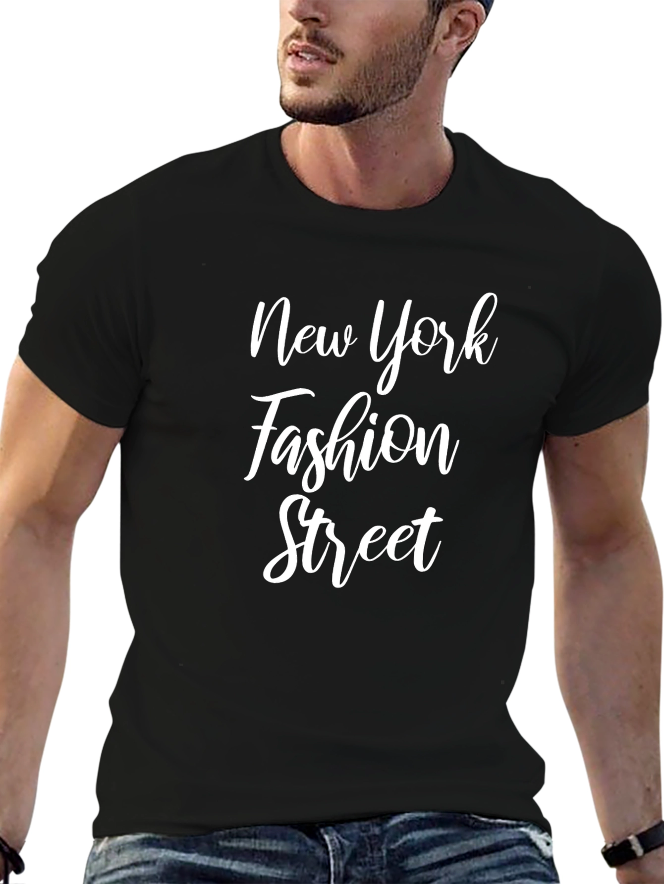 New York Fashion Street Black T-Shirt