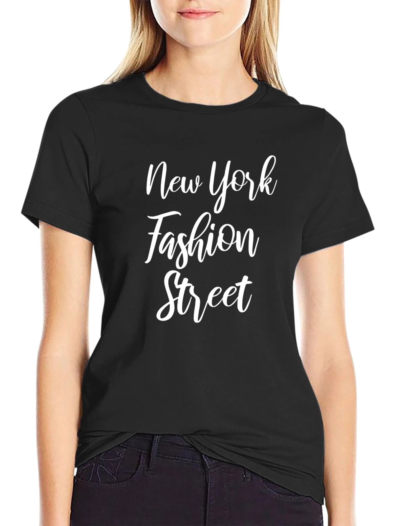 New York Fashion Street Black T-Shirt