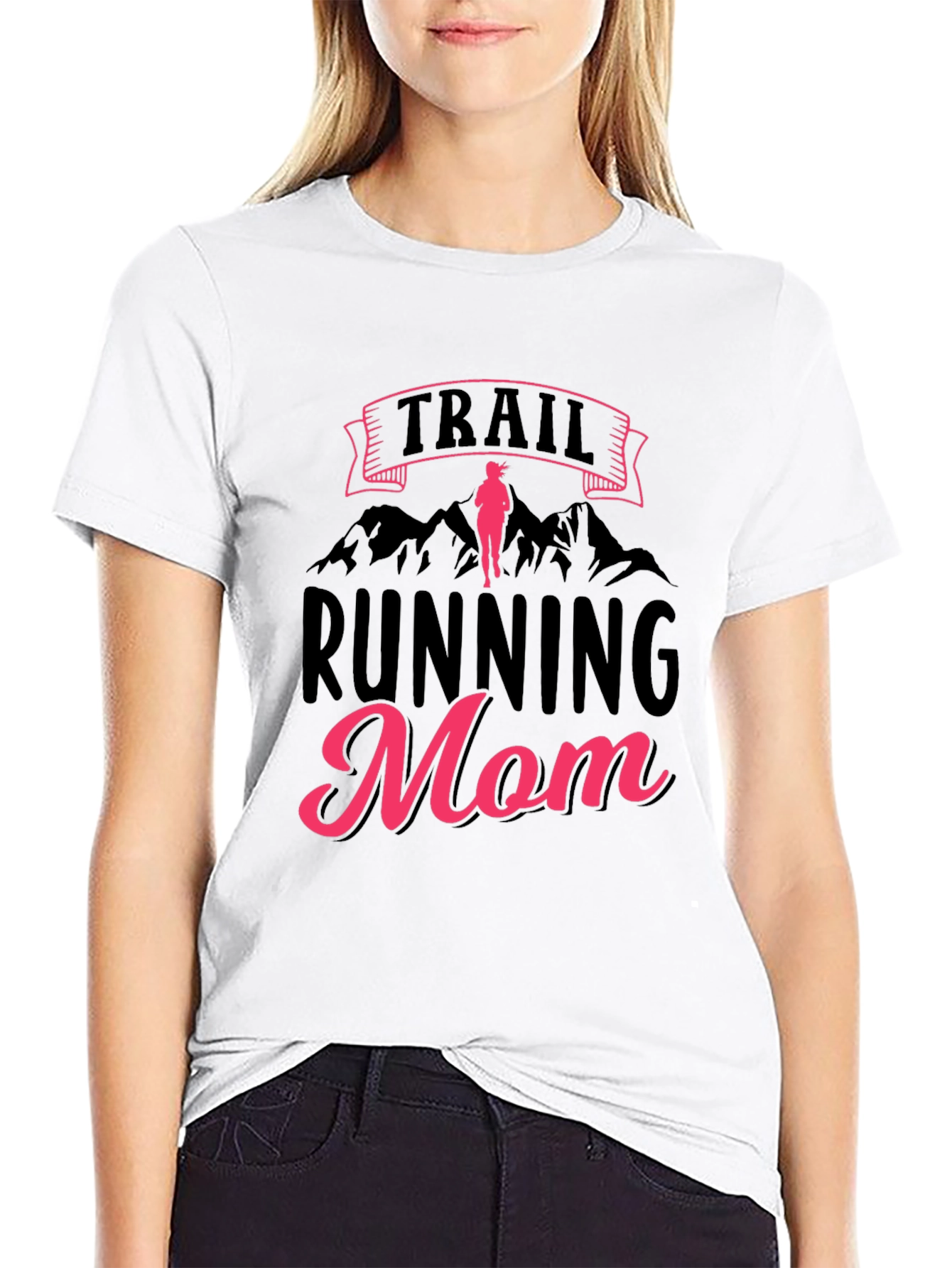 Trail Running Mom Graphic Tee - Black