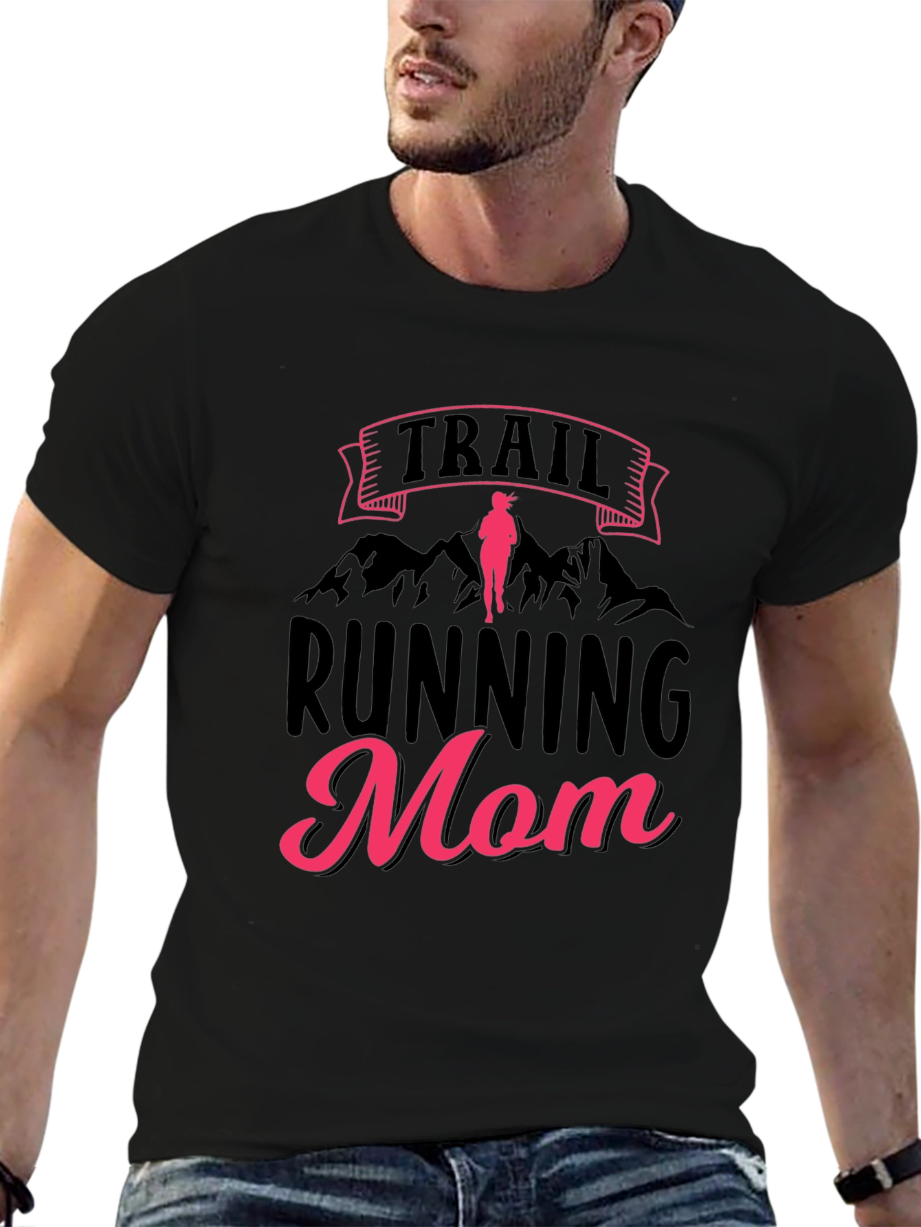 Trail Running Mom Graphic Tee - Black