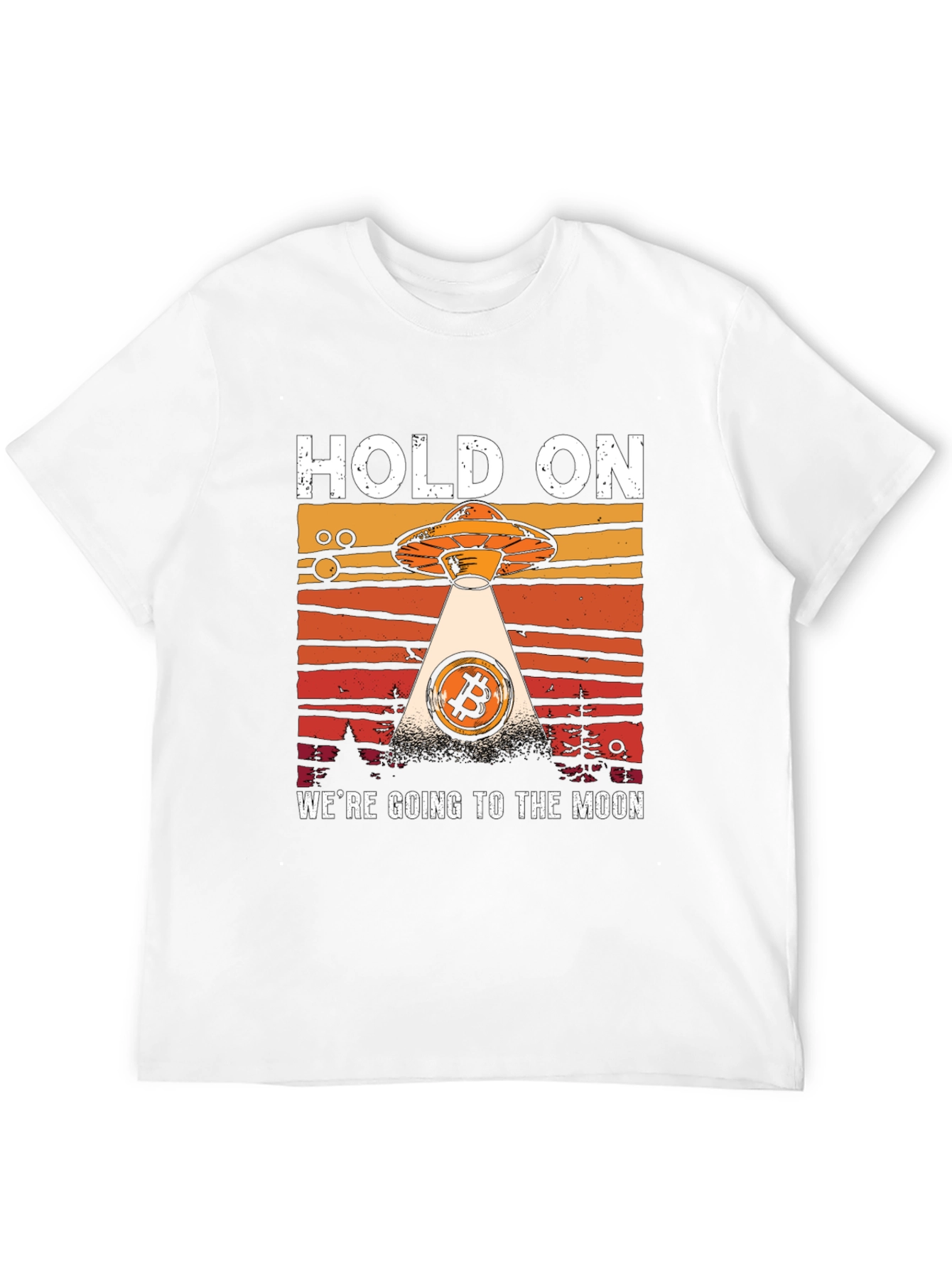 Bitcoin To The Moon UFO Graphic T-Shirt