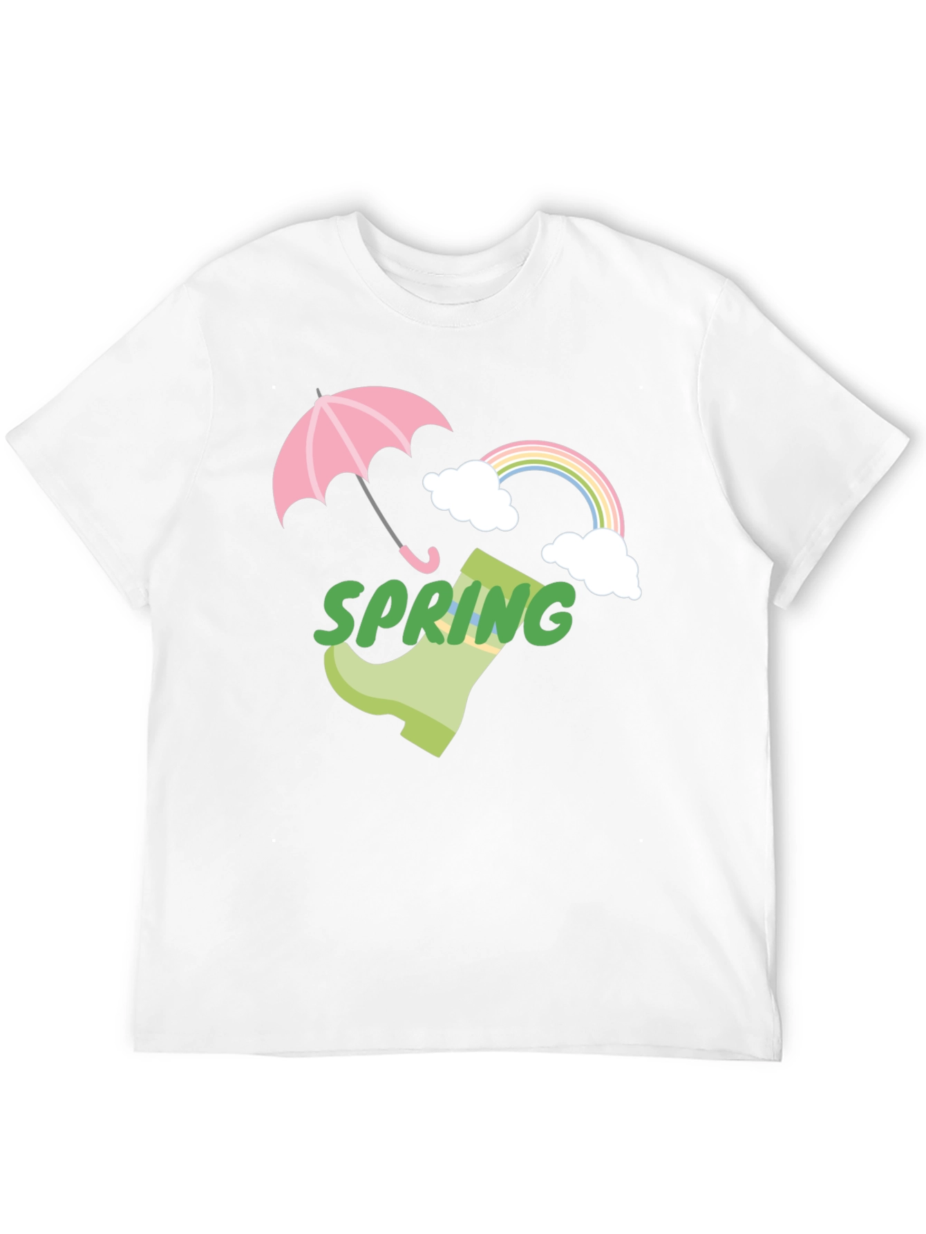 Spring Showers Graphic Tee - Black Cotton T-Shirt