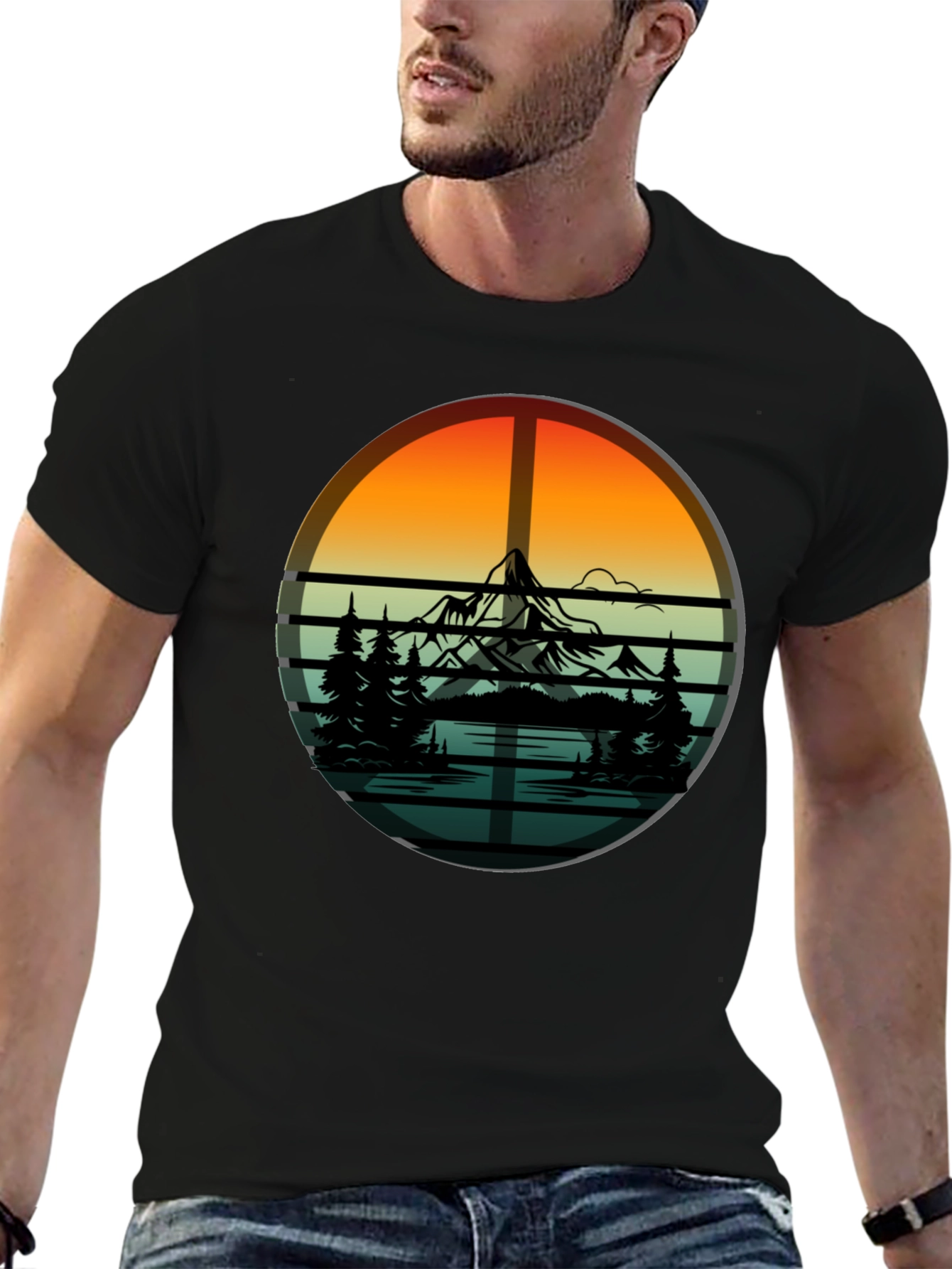 Mountain & Trees Graphic Tee - Nature Lovers T-Shirt