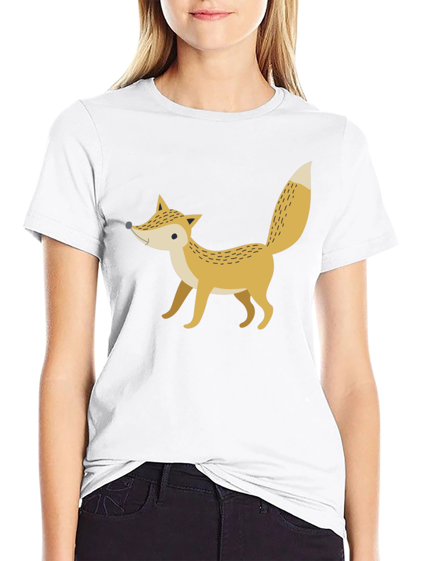 Fox Graphic Print Black T-Shirt