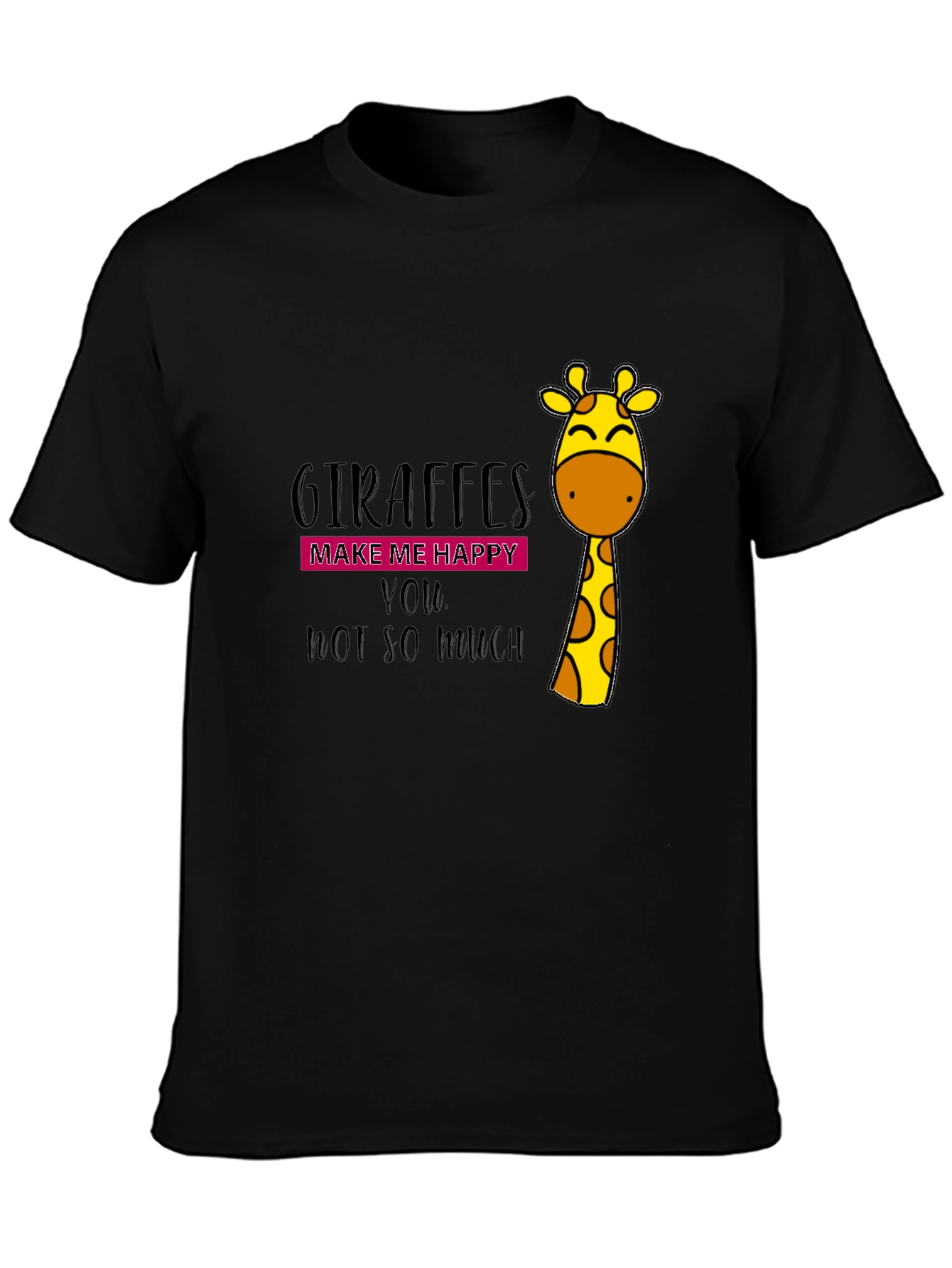 Giraffe Lover Black T-Shirt