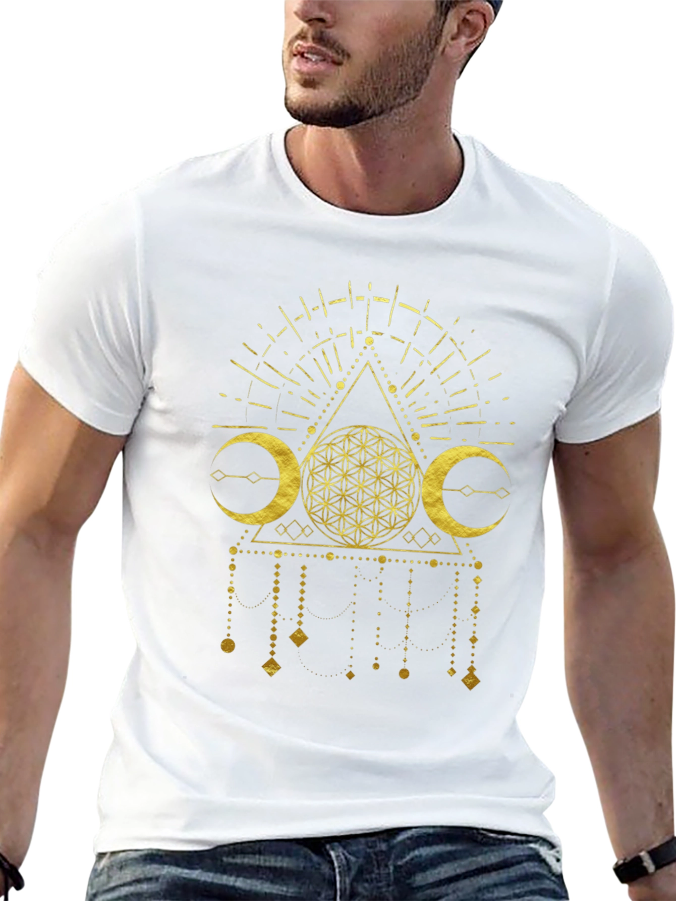 Mystic Gold Graphic Tee - Modern Occult Design