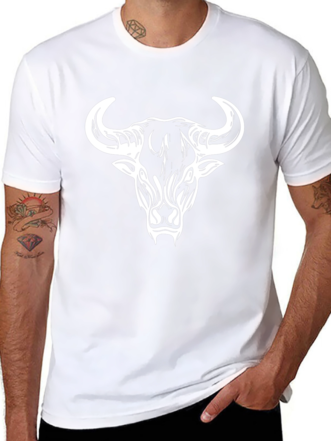 Bull Head Graphic Tee - Bold Black T-Shirt