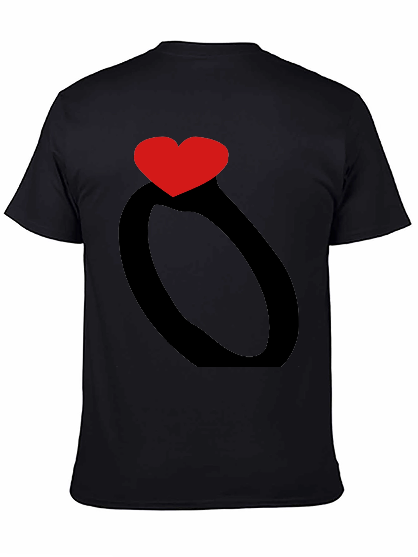 Heart Ring Graphic Black T-Shirt